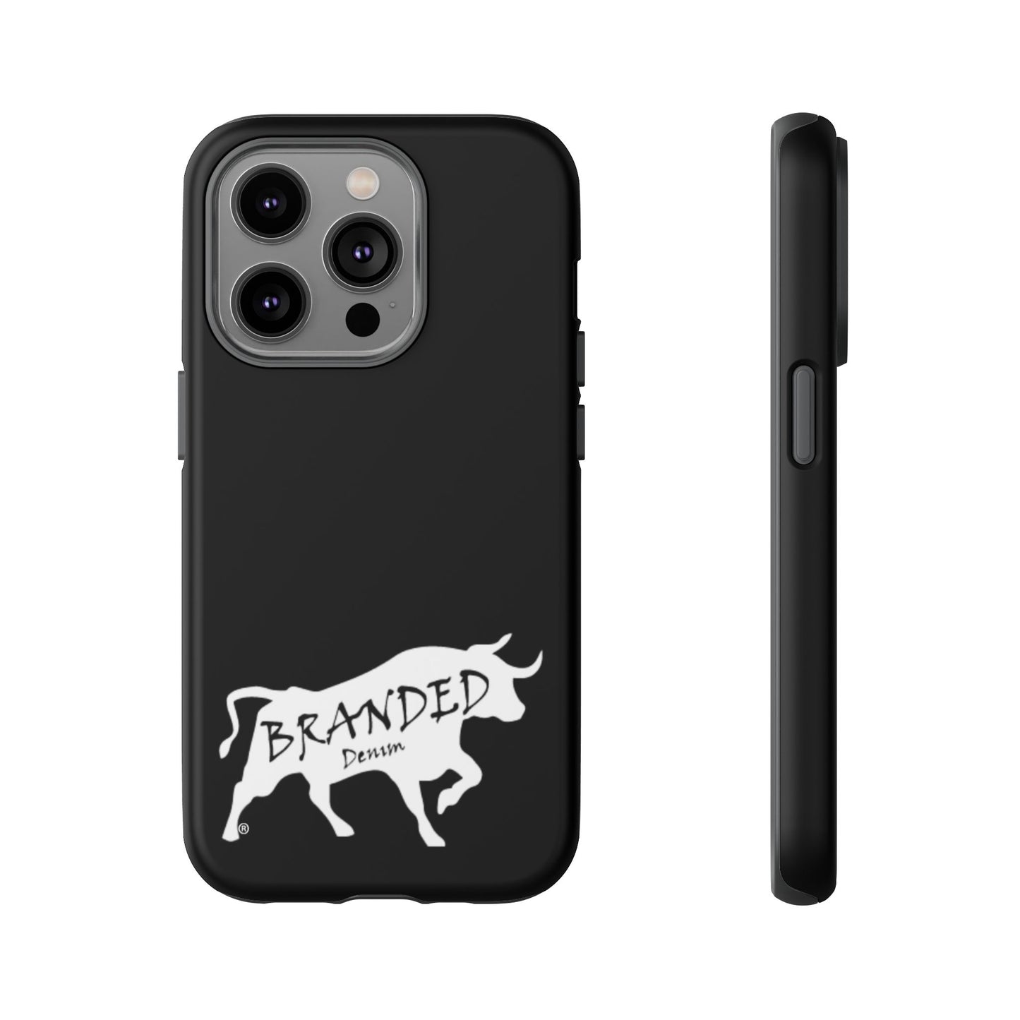 Black Branded Denim Logo IPhone, Samsung, Google Tough Cases