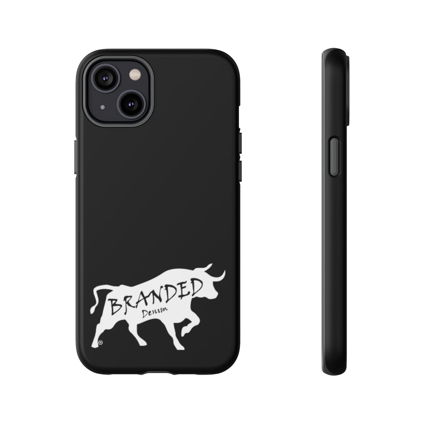 Black Branded Denim Logo IPhone, Samsung, Google Tough Cases