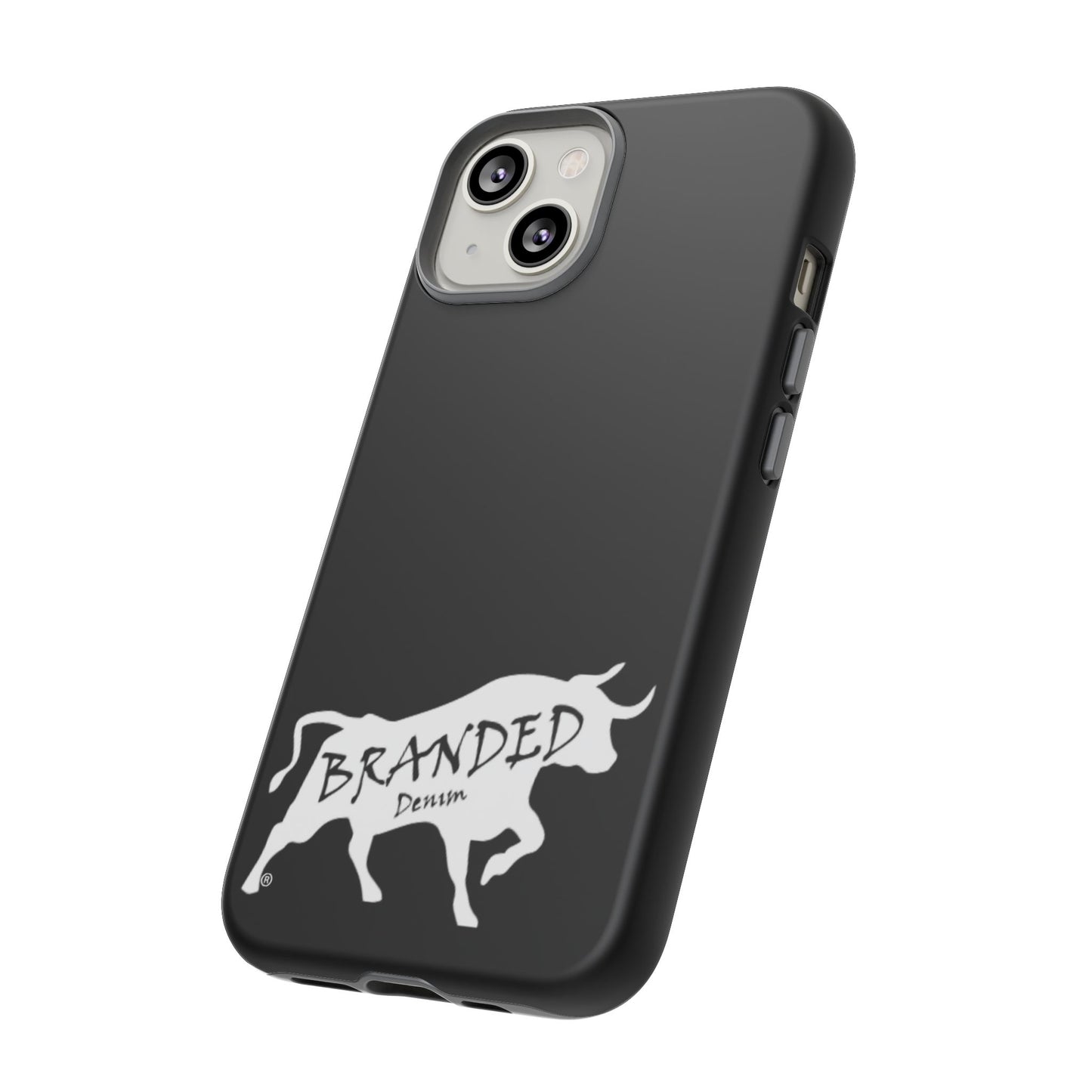 Black Branded Denim Logo IPhone, Samsung, Google Tough Cases