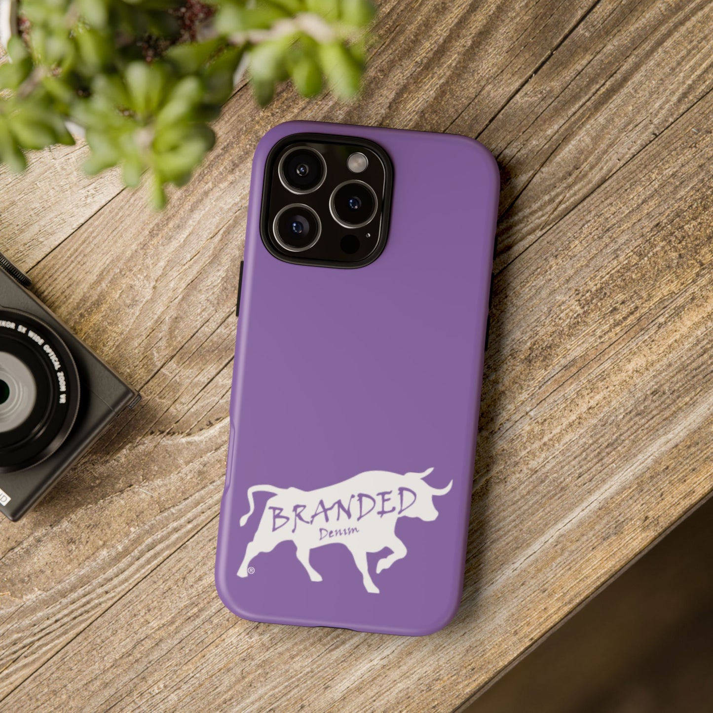 Purple Branded Denim Logo IPhone, Samsung, Google Tough Cases