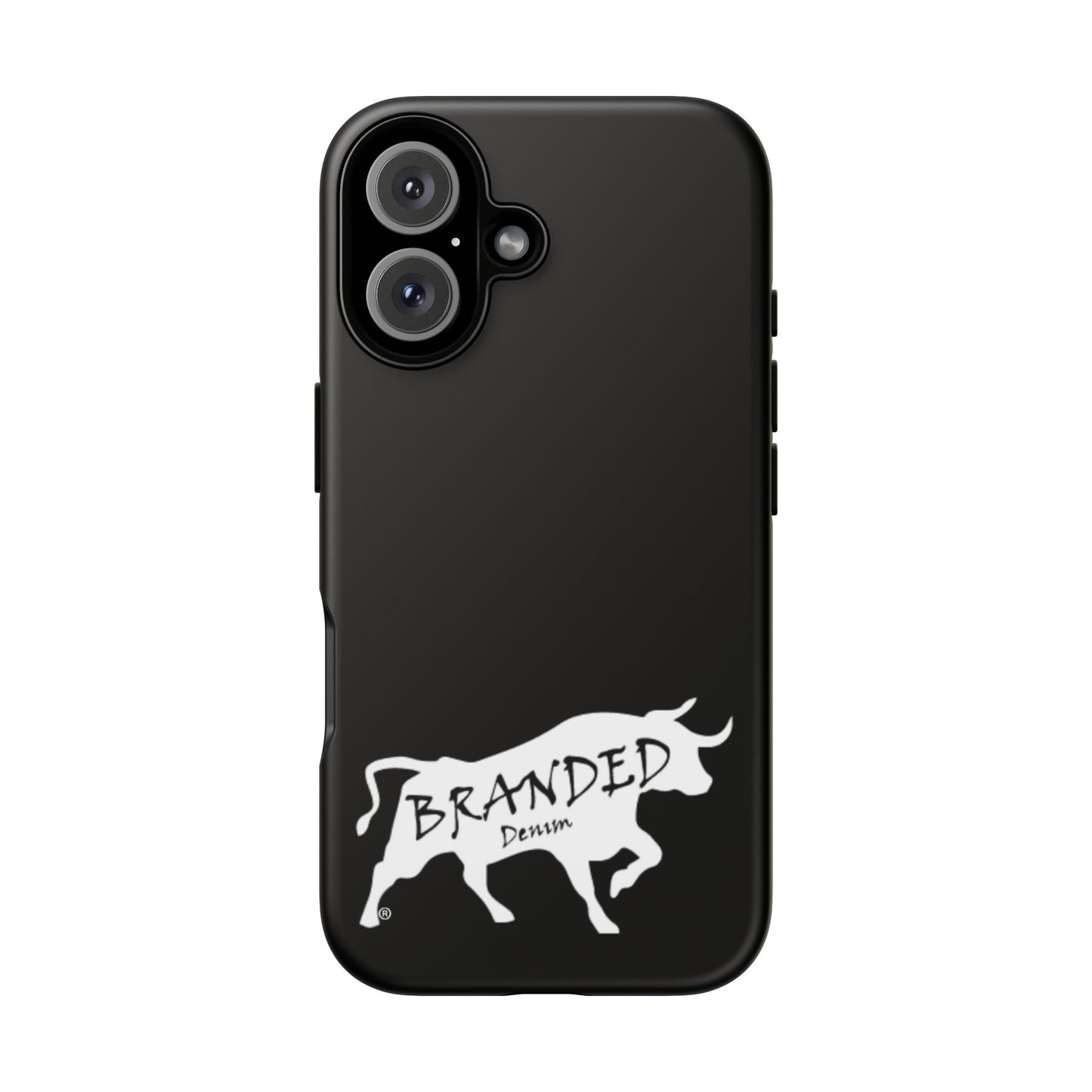 Black Branded Denim Logo IPhone, Samsung, Google Tough Cases