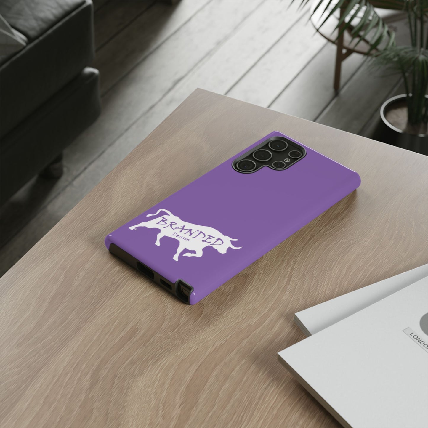 Purple Branded Denim Logo IPhone, Samsung, Google Tough Cases