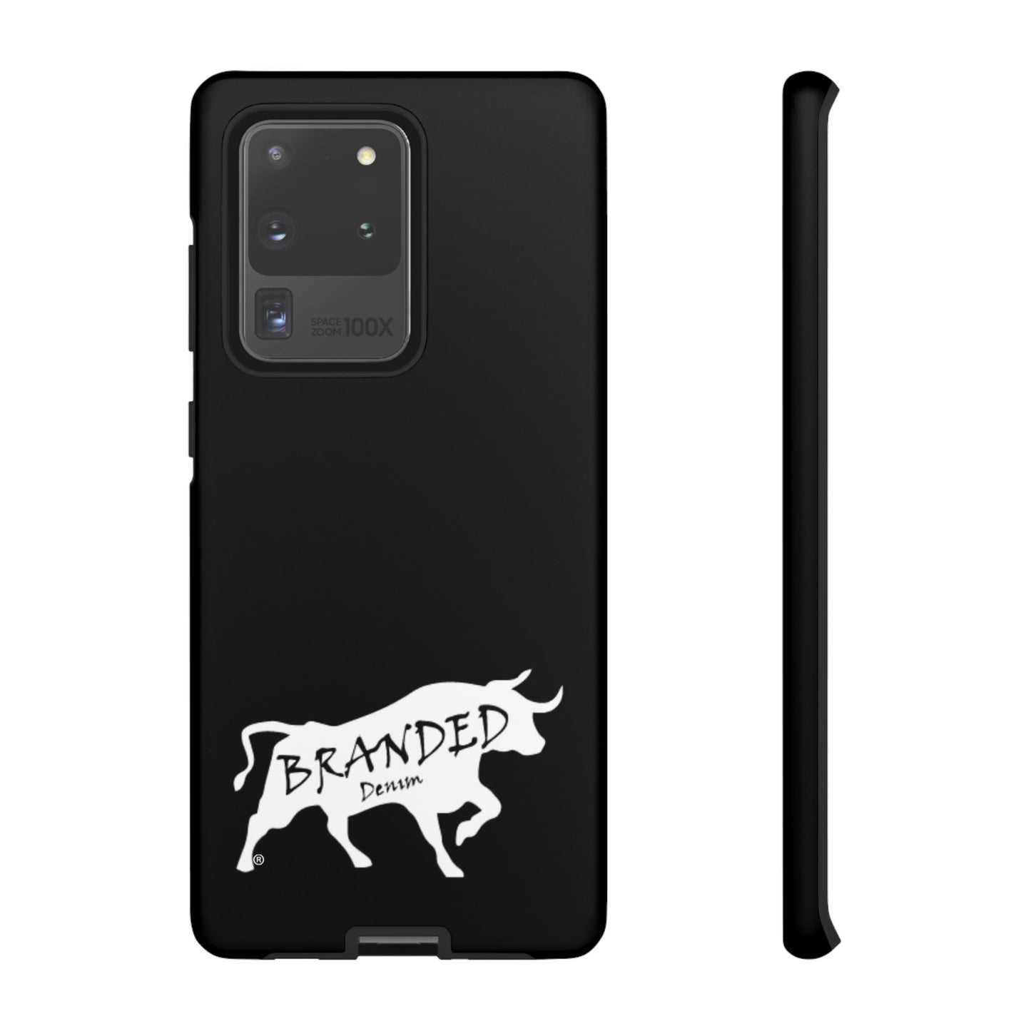 Black Branded Denim Logo IPhone, Samsung, Google Tough Cases