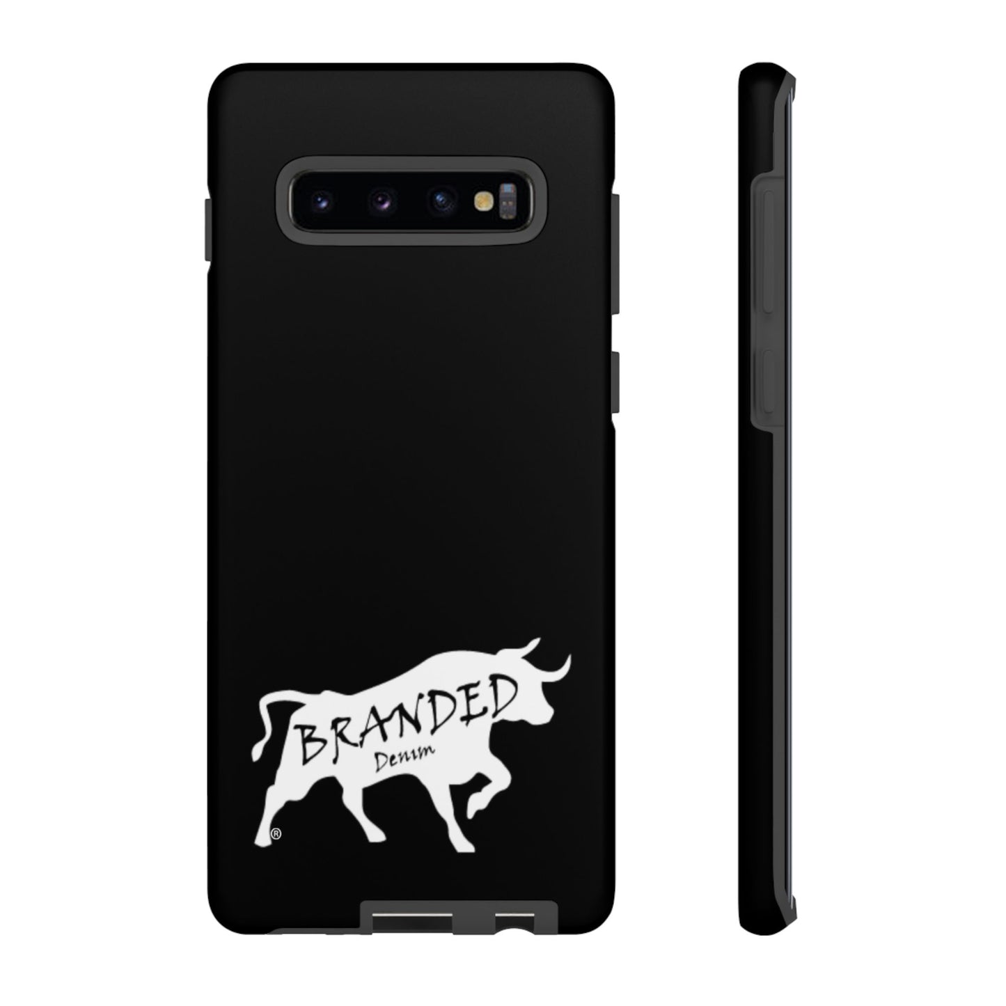 Black Branded Denim Logo IPhone, Samsung, Google Tough Cases