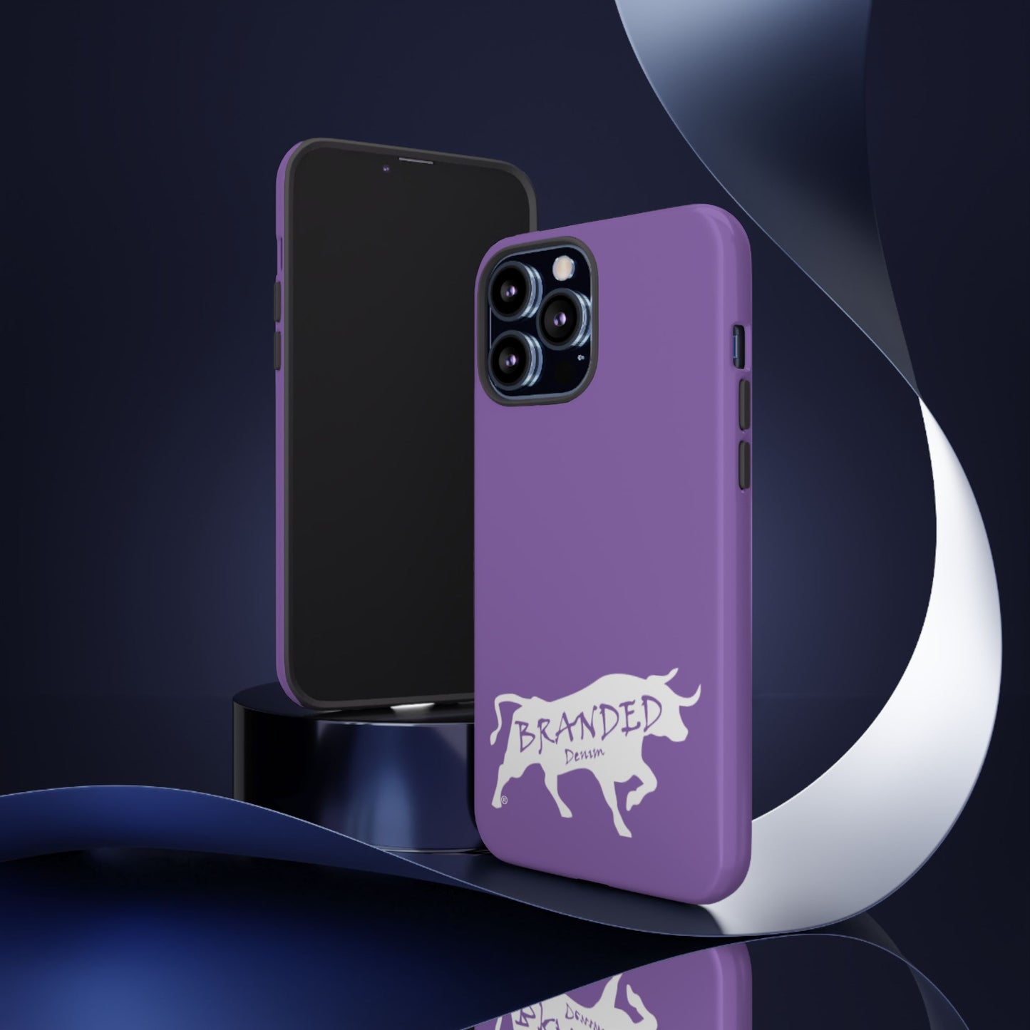 Purple Branded Denim Logo IPhone, Samsung, Google Tough Cases