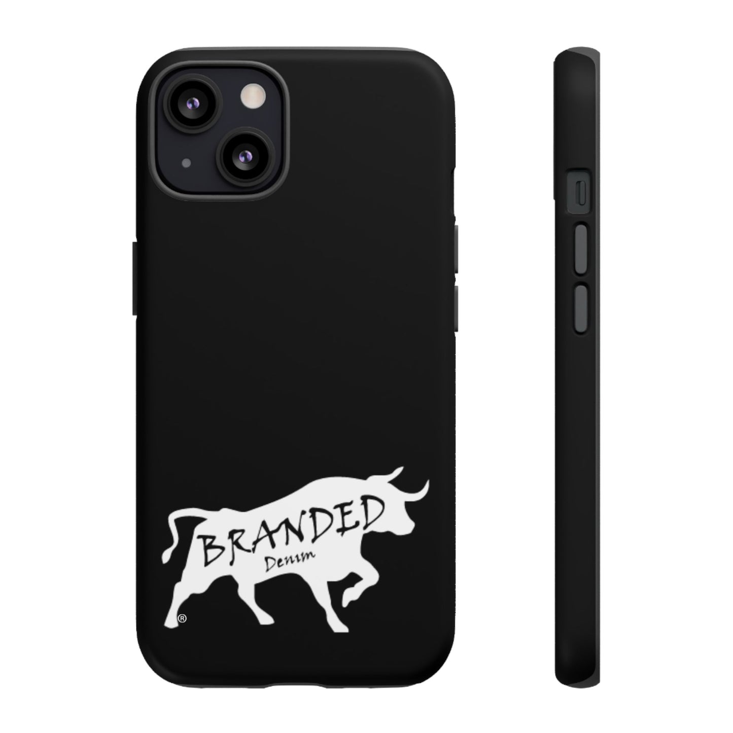 Black Branded Denim Logo IPhone, Samsung, Google Tough Cases