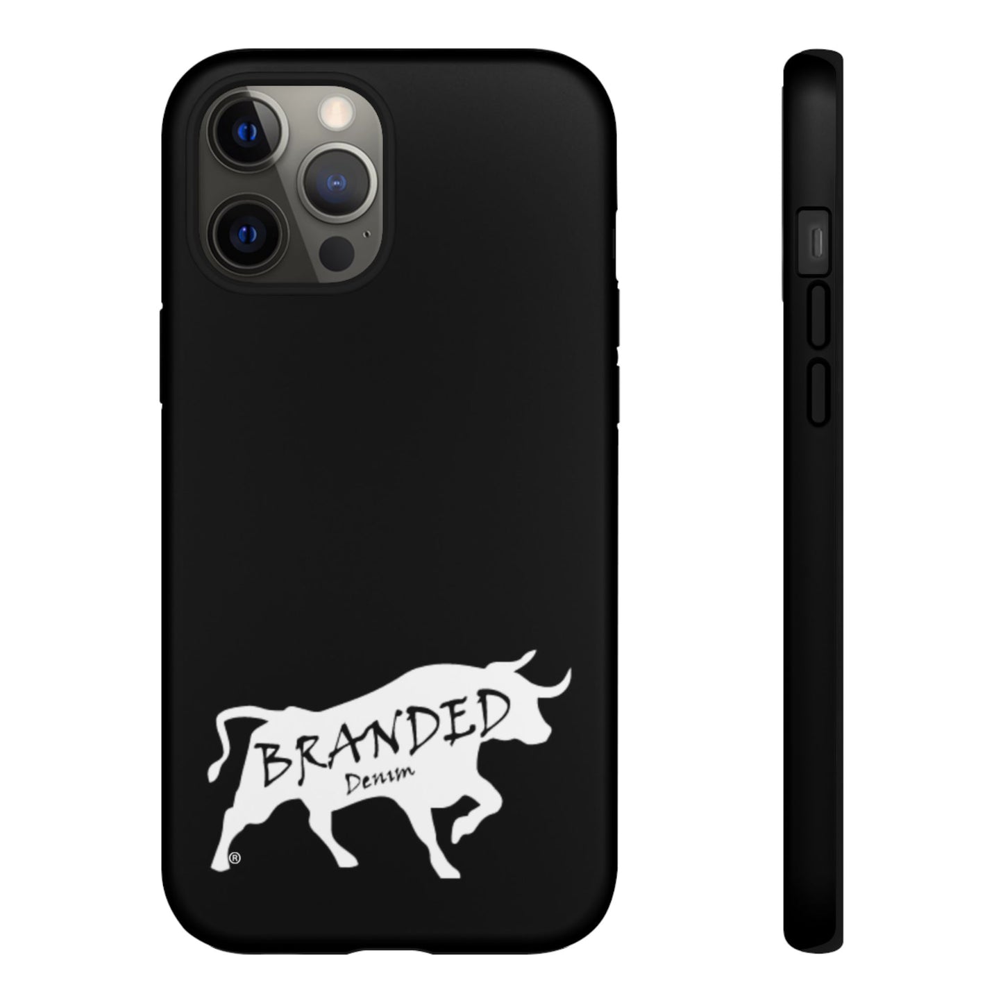 Black Branded Denim Logo IPhone, Samsung, Google Tough Cases