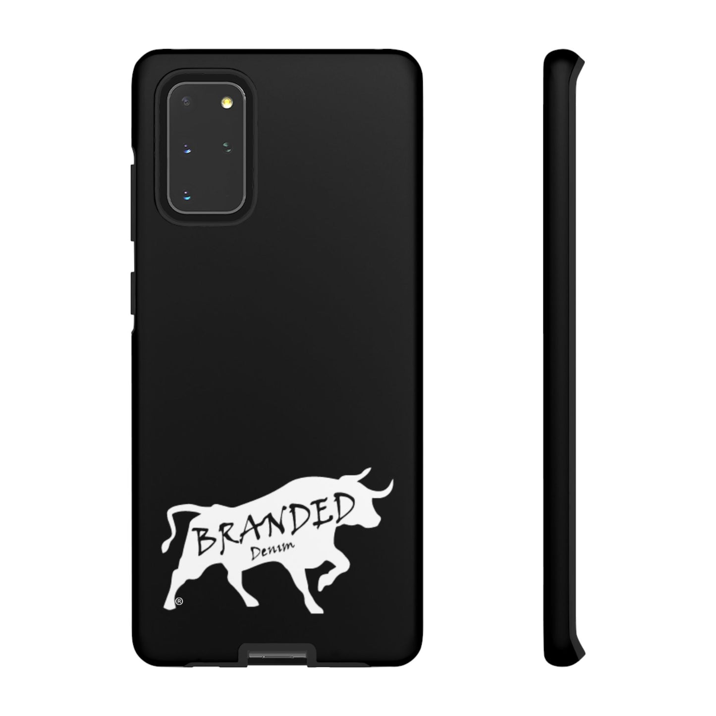 Black Branded Denim Logo IPhone, Samsung, Google Tough Cases