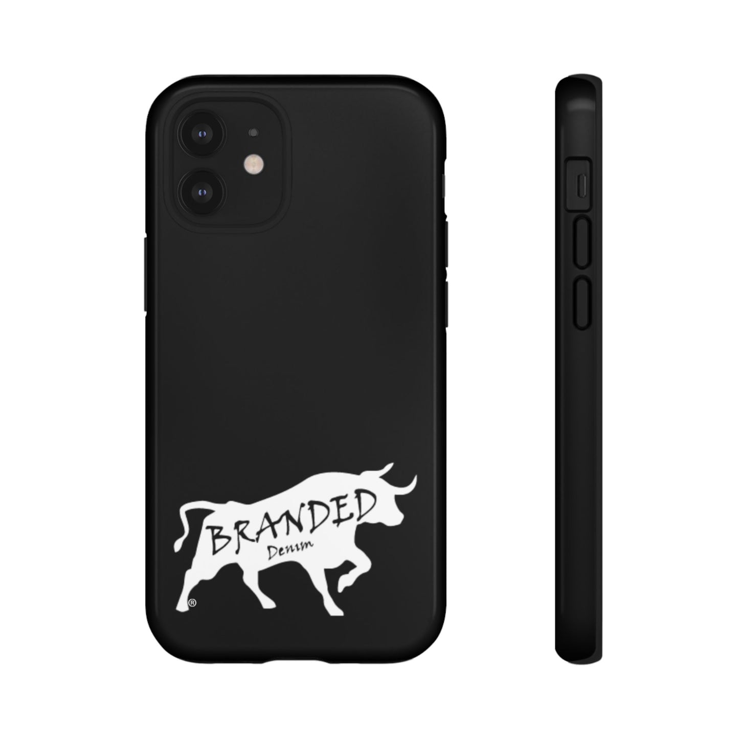 Black Branded Denim Logo IPhone, Samsung, Google Tough Cases