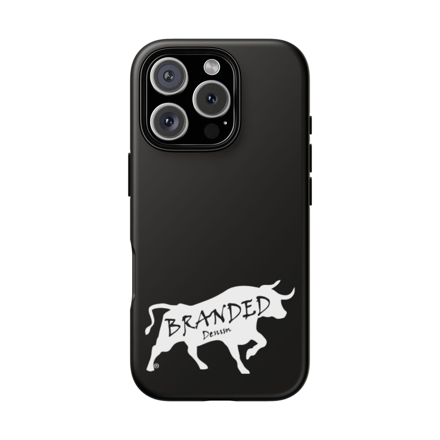 Black Branded Denim Logo IPhone, Samsung, Google Tough Cases