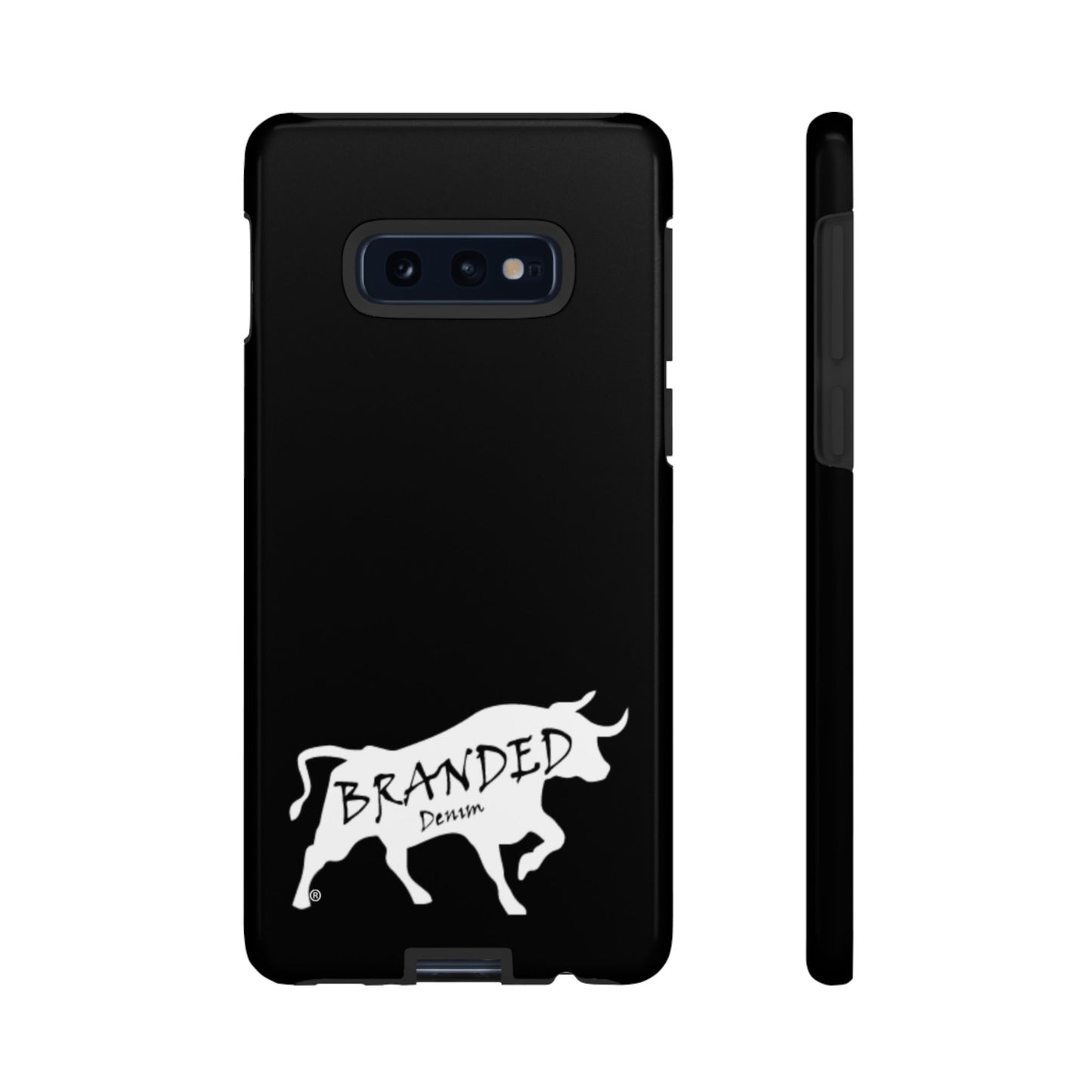 Black Branded Denim Logo IPhone, Samsung, Google Tough Cases