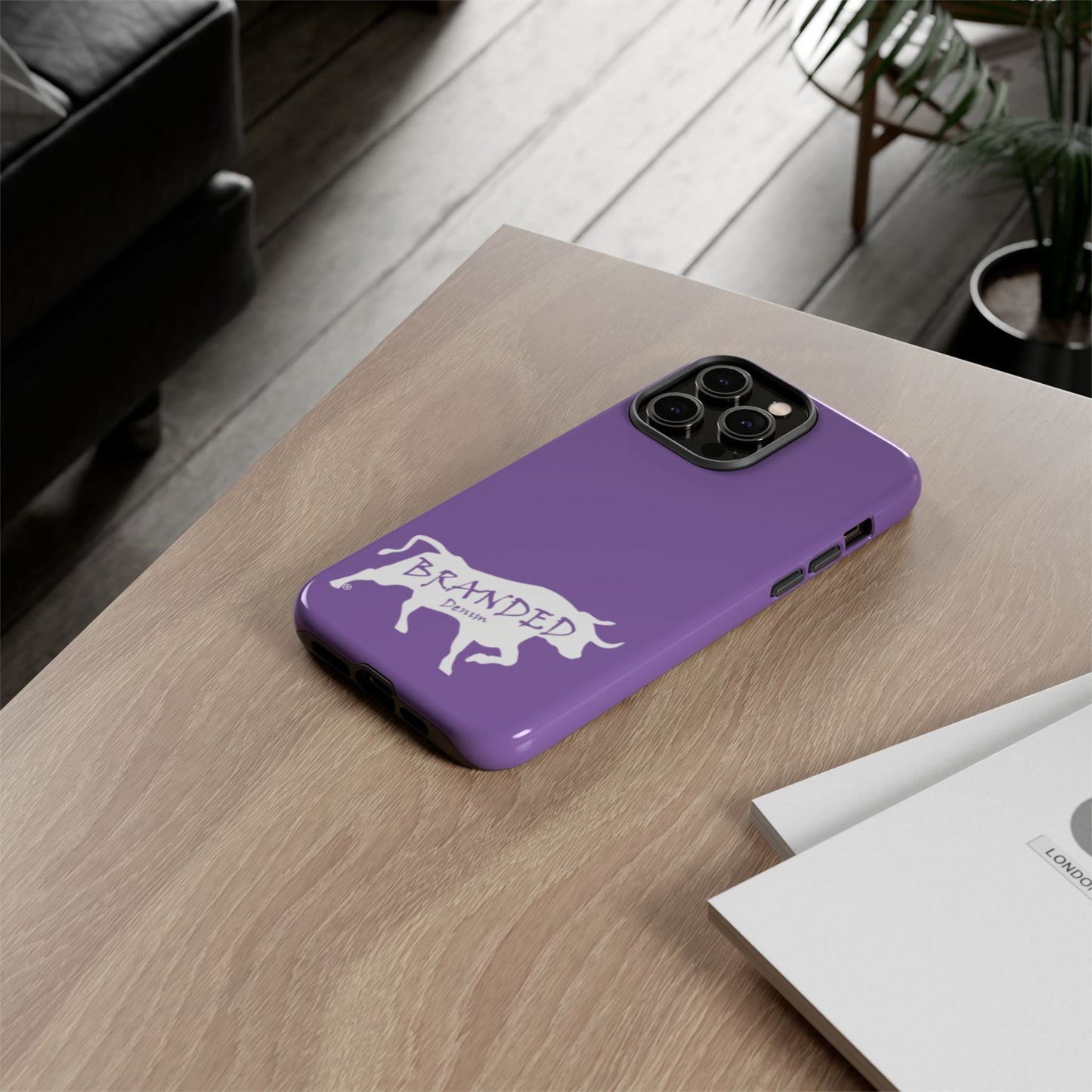 Purple Branded Denim Logo IPhone, Samsung, Google Tough Cases