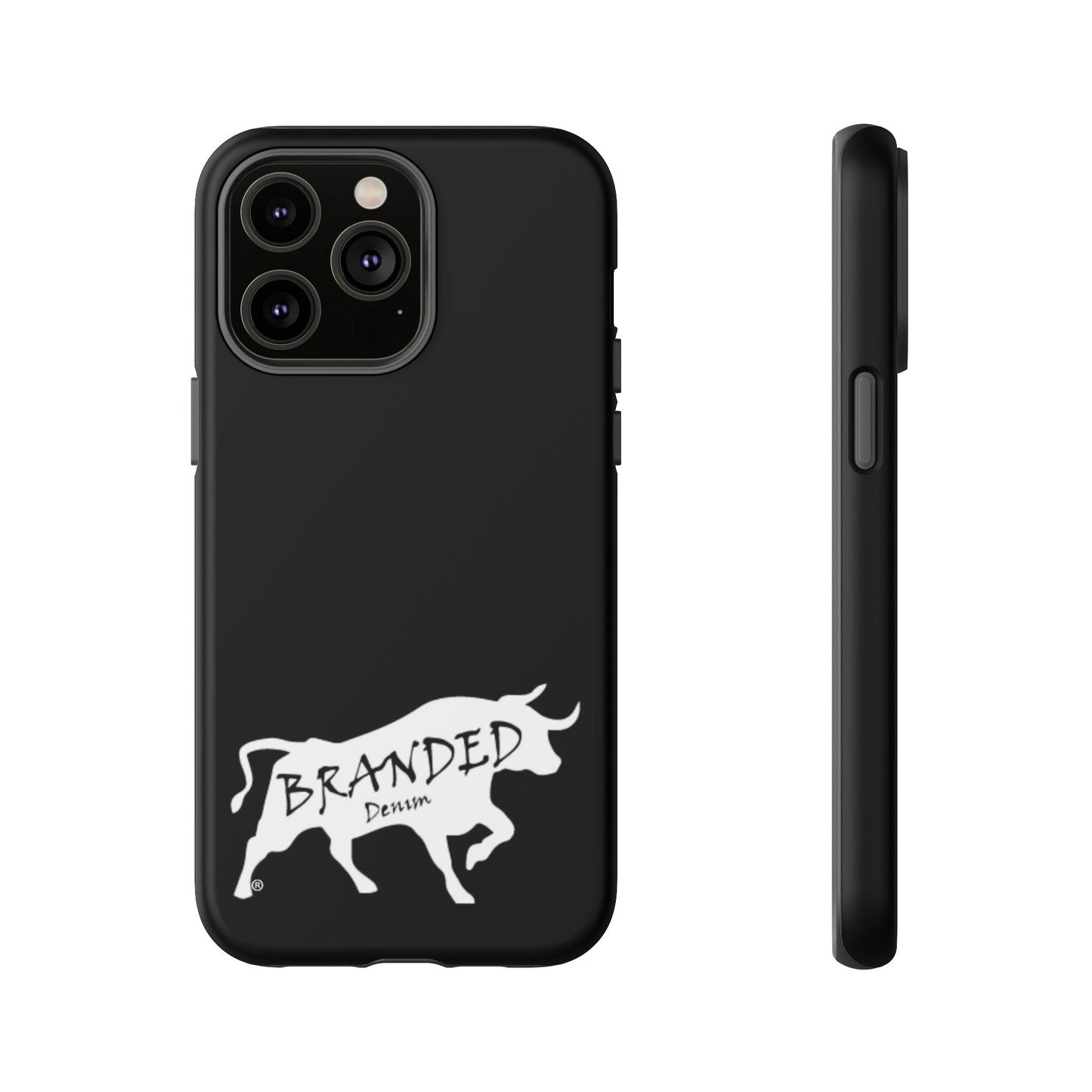 Black Branded Denim Logo IPhone, Samsung, Google Tough Cases