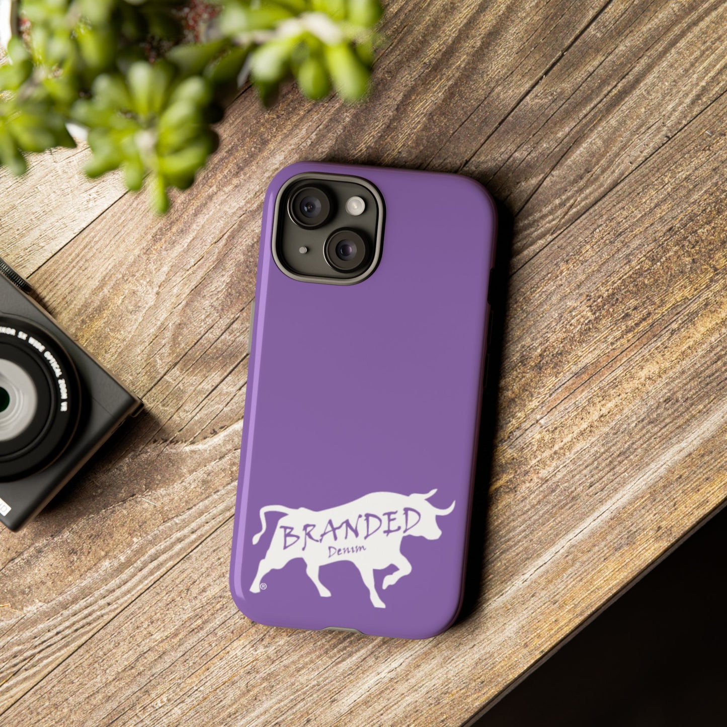 Purple Branded Denim Logo IPhone, Samsung, Google Tough Cases