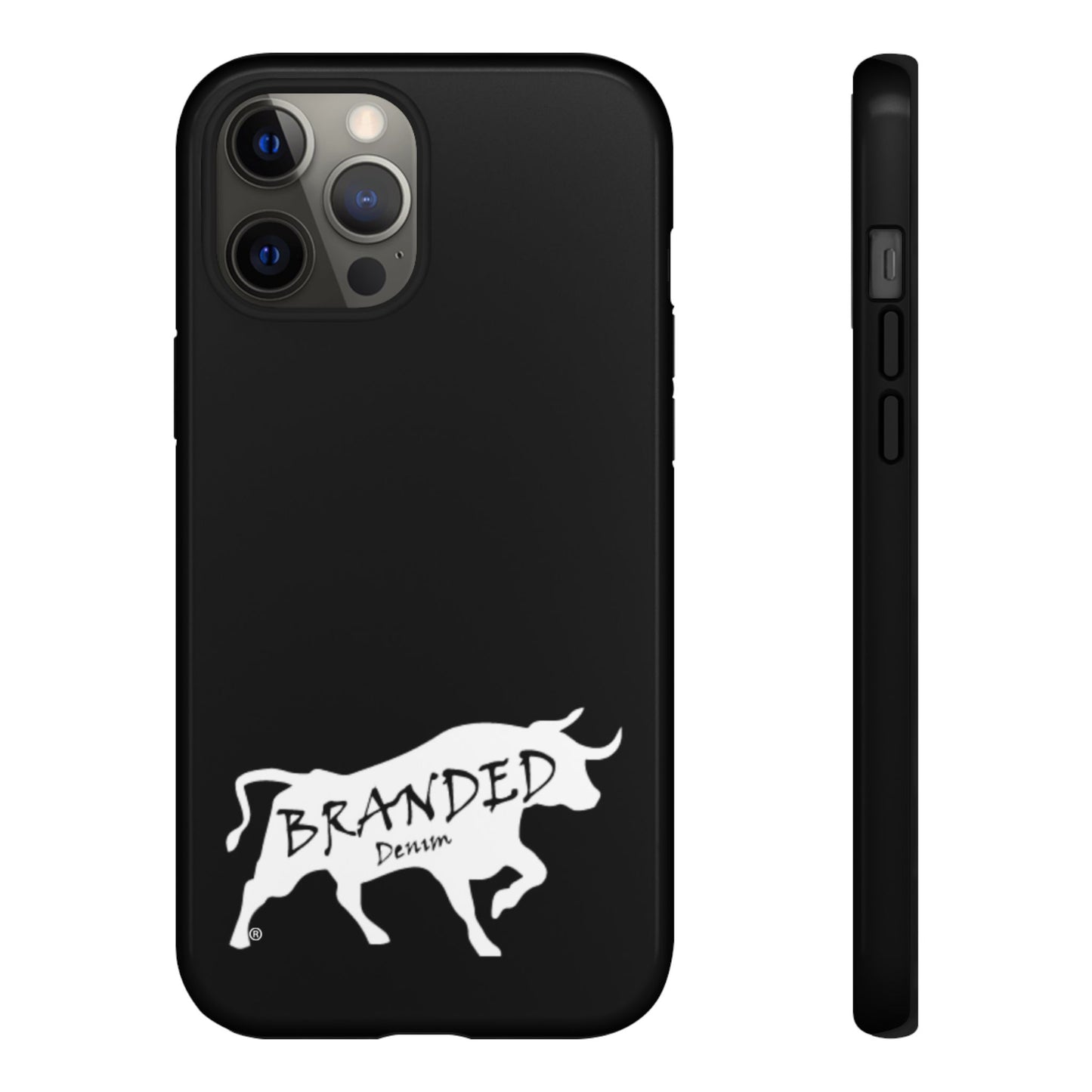 Black Branded Denim Logo IPhone, Samsung, Google Tough Cases