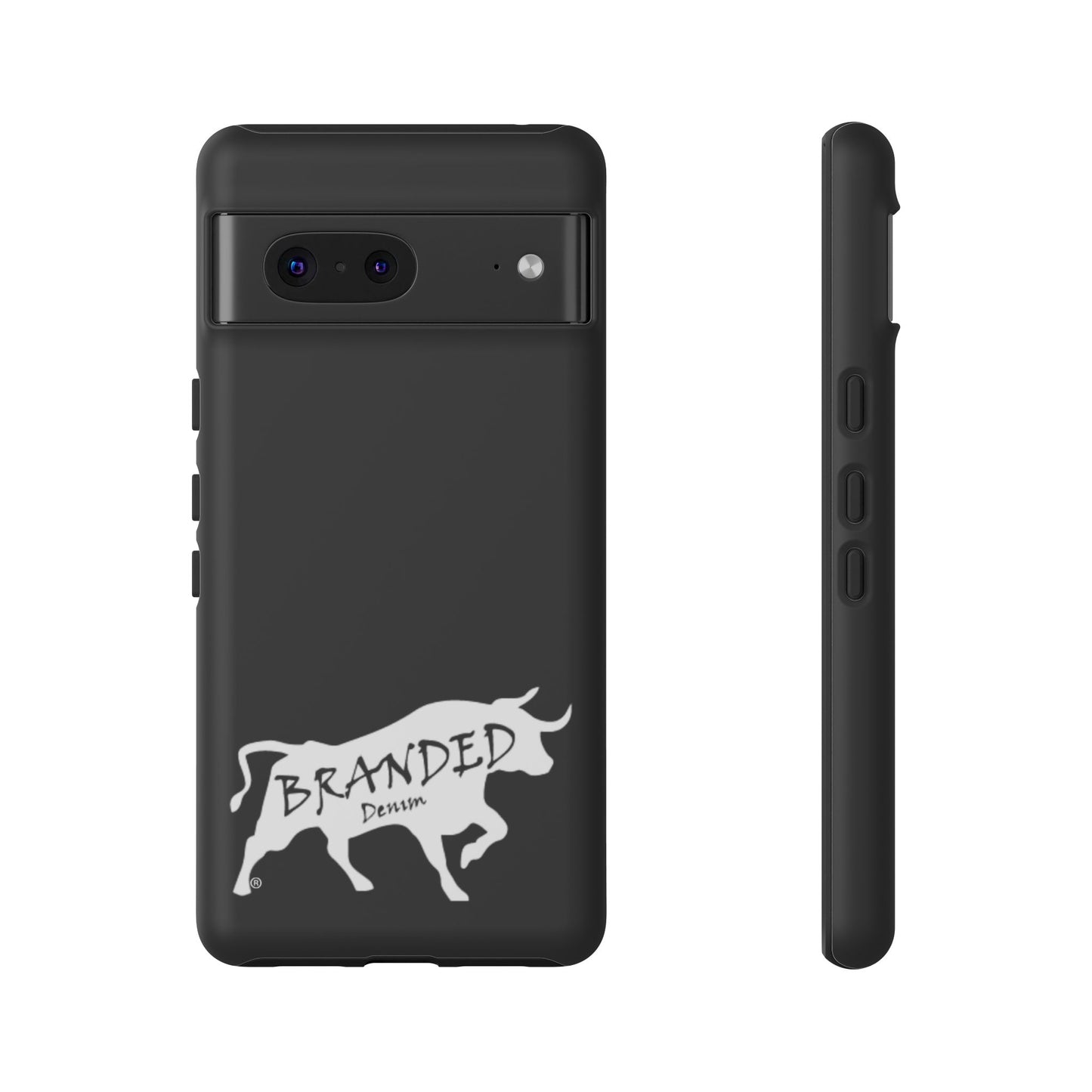 Black Branded Denim Logo IPhone, Samsung, Google Tough Cases