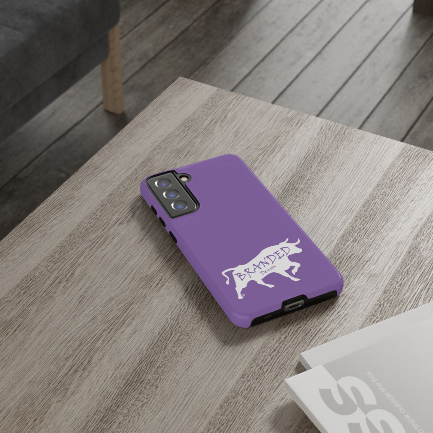 Purple Branded Denim Logo IPhone, Samsung, Google Tough Cases