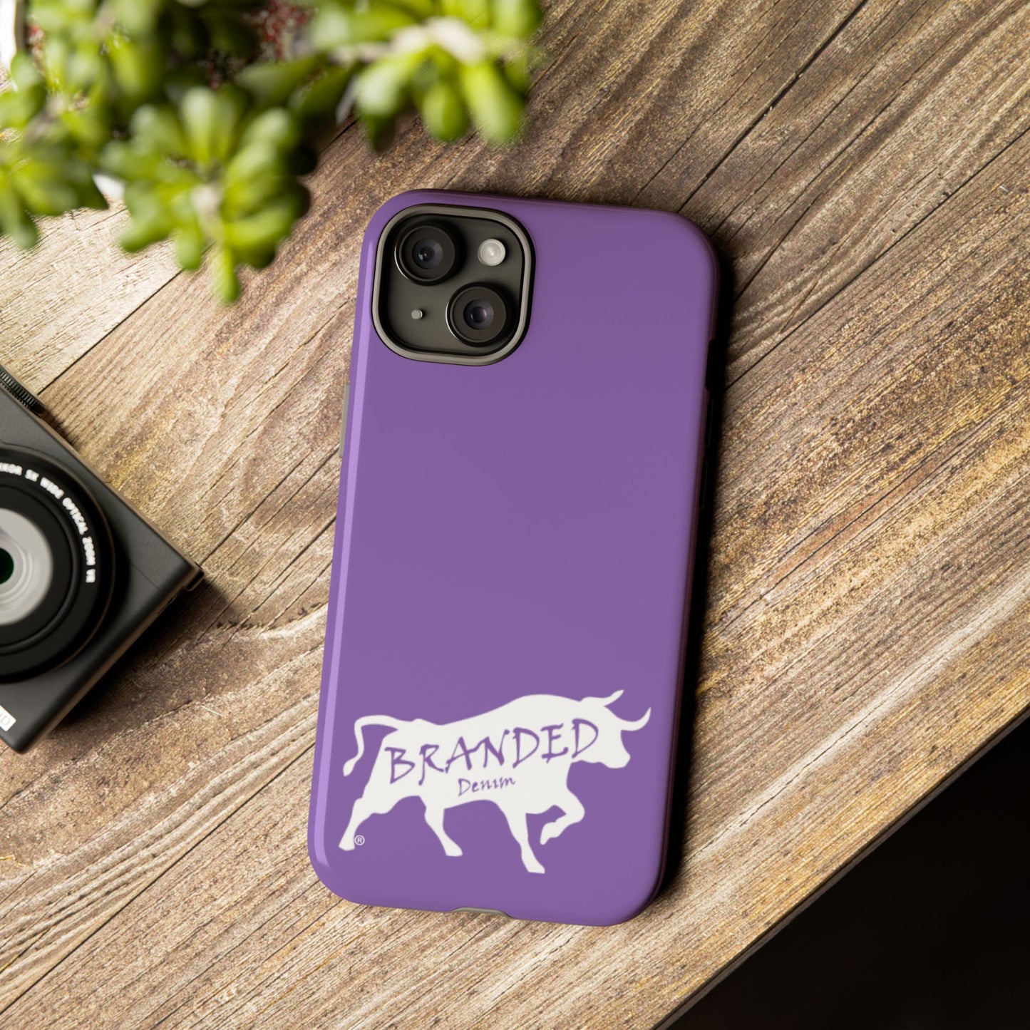 Purple Branded Denim Logo IPhone, Samsung, Google Tough Cases