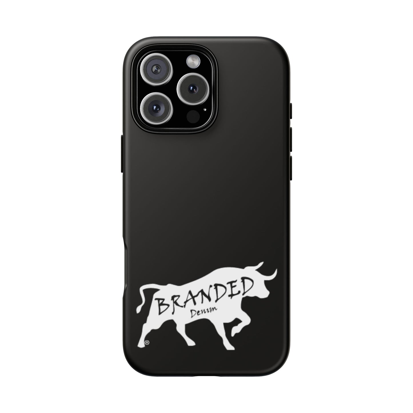 Black Branded Denim Logo IPhone, Samsung, Google Tough Cases