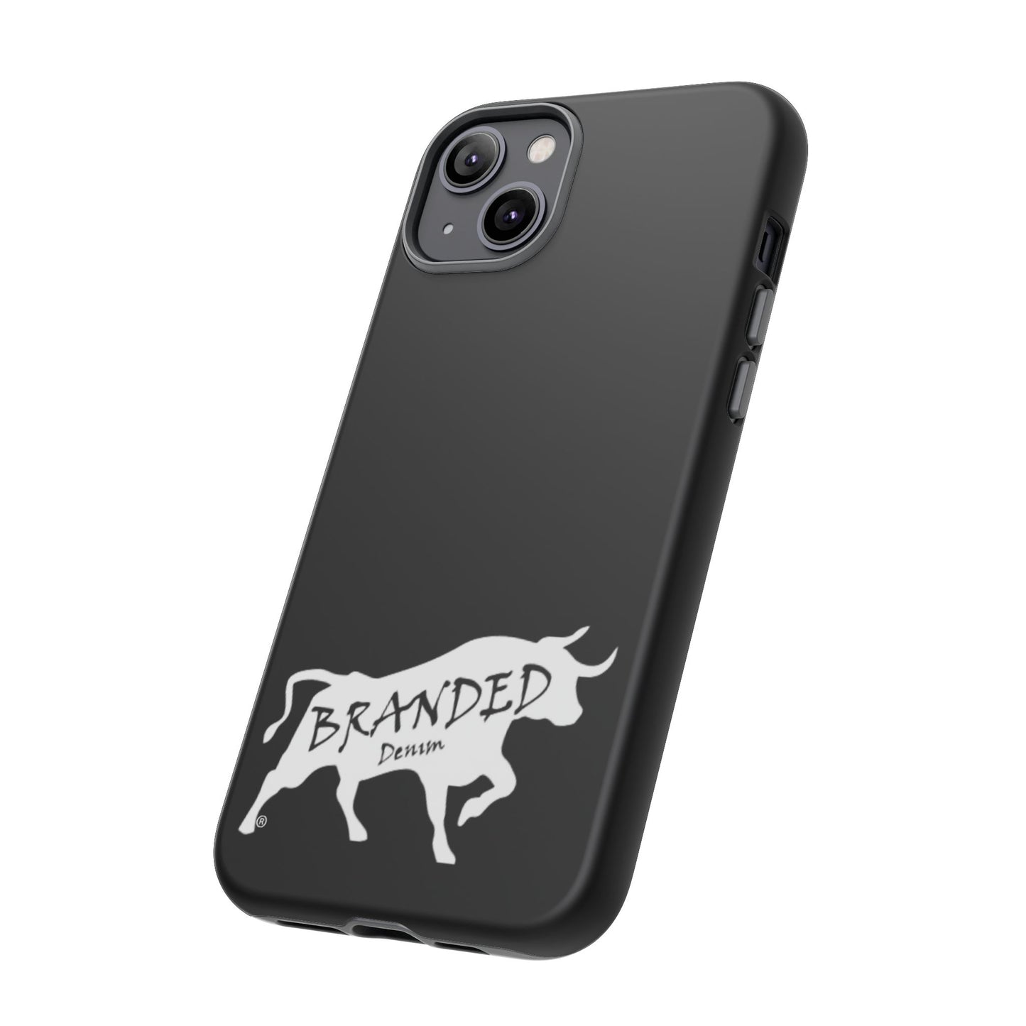 Black Branded Denim Logo IPhone, Samsung, Google Tough Cases