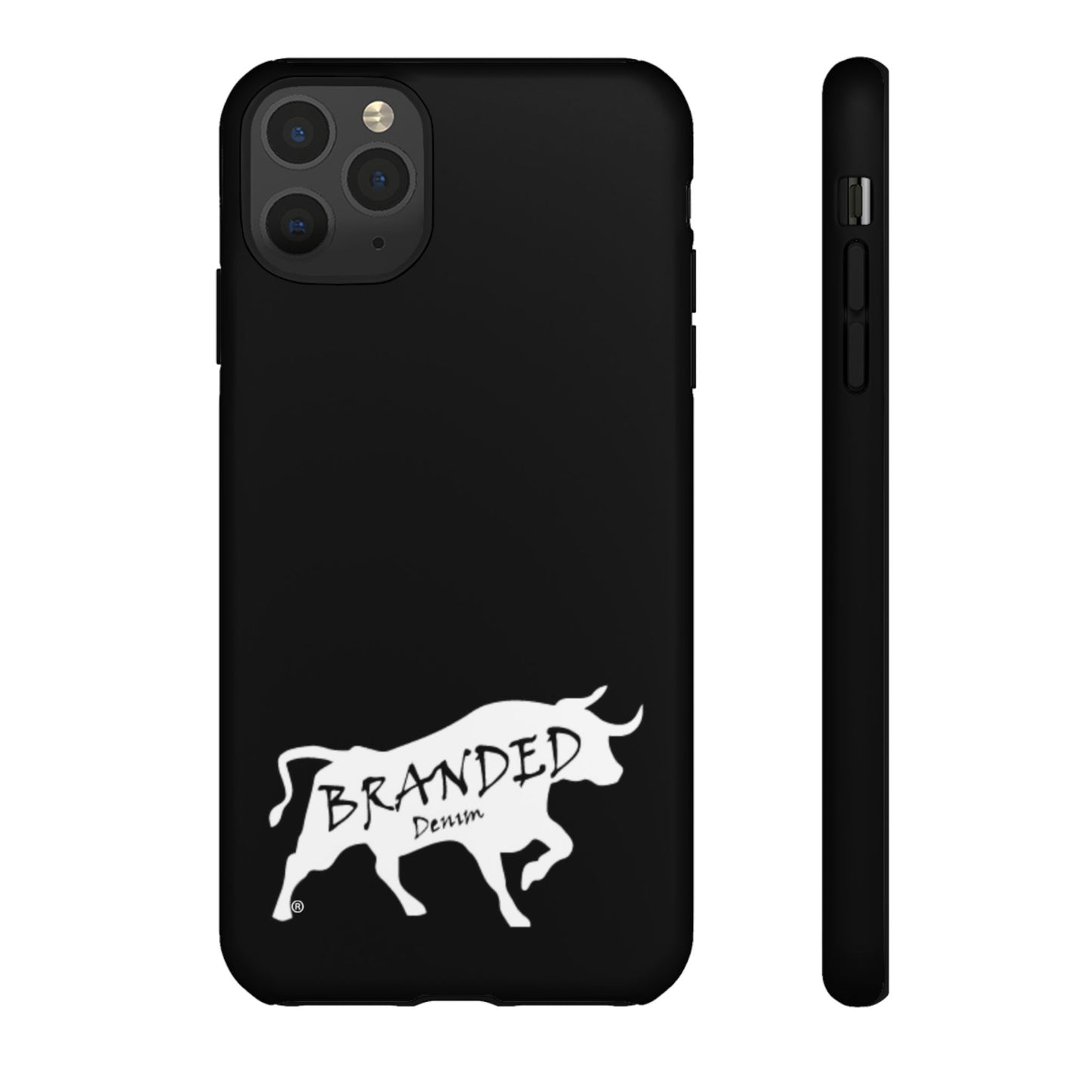 Black Branded Denim Logo IPhone, Samsung, Google Tough Cases