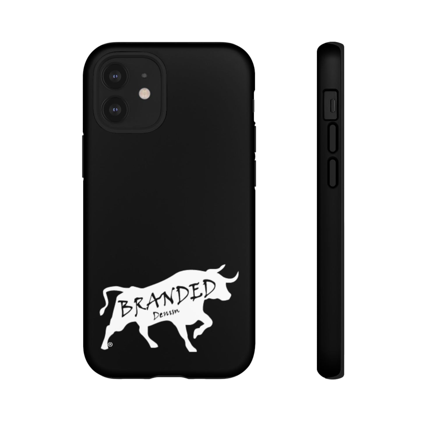 Black Branded Denim Logo IPhone, Samsung, Google Tough Cases