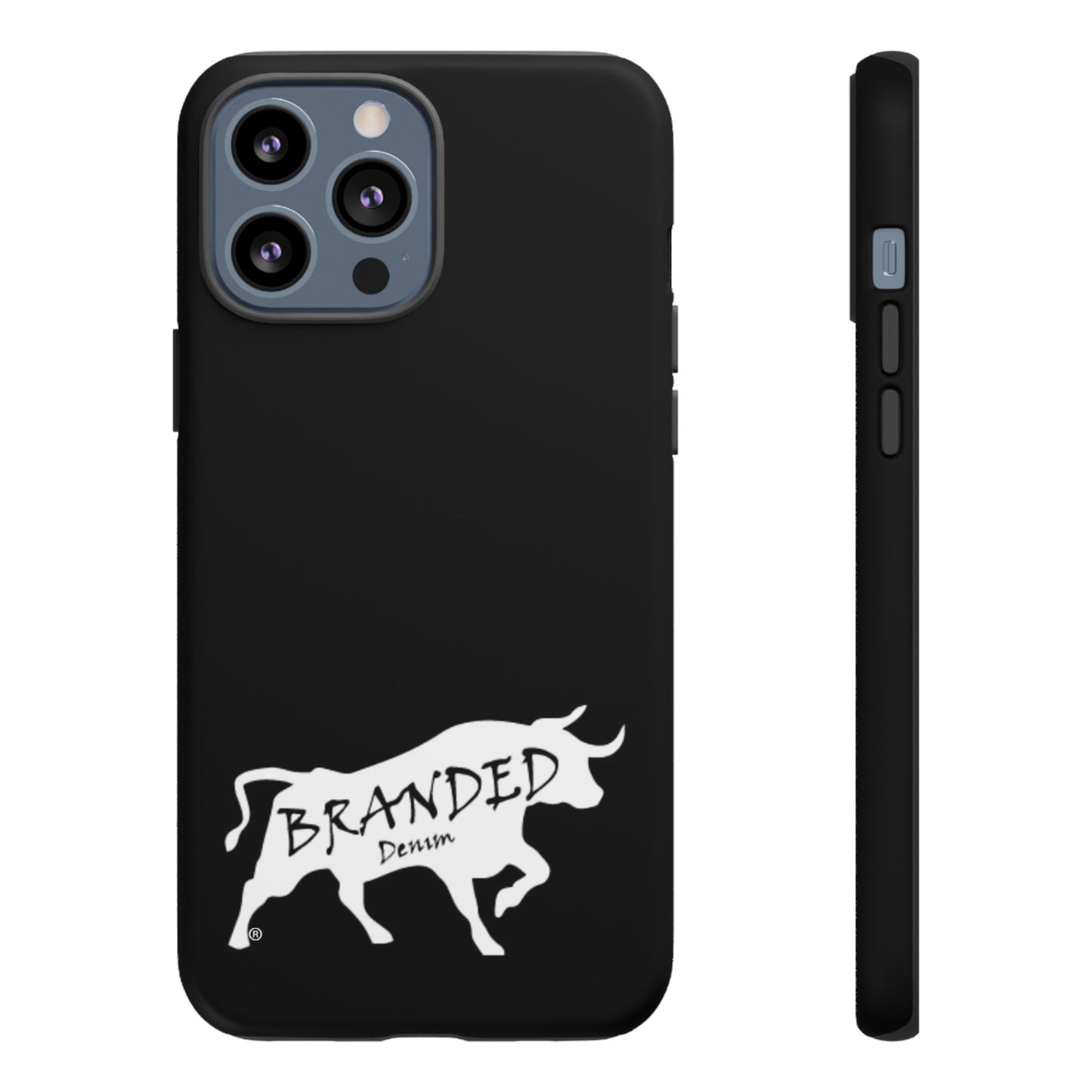 Black Branded Denim Logo IPhone, Samsung, Google Tough Cases