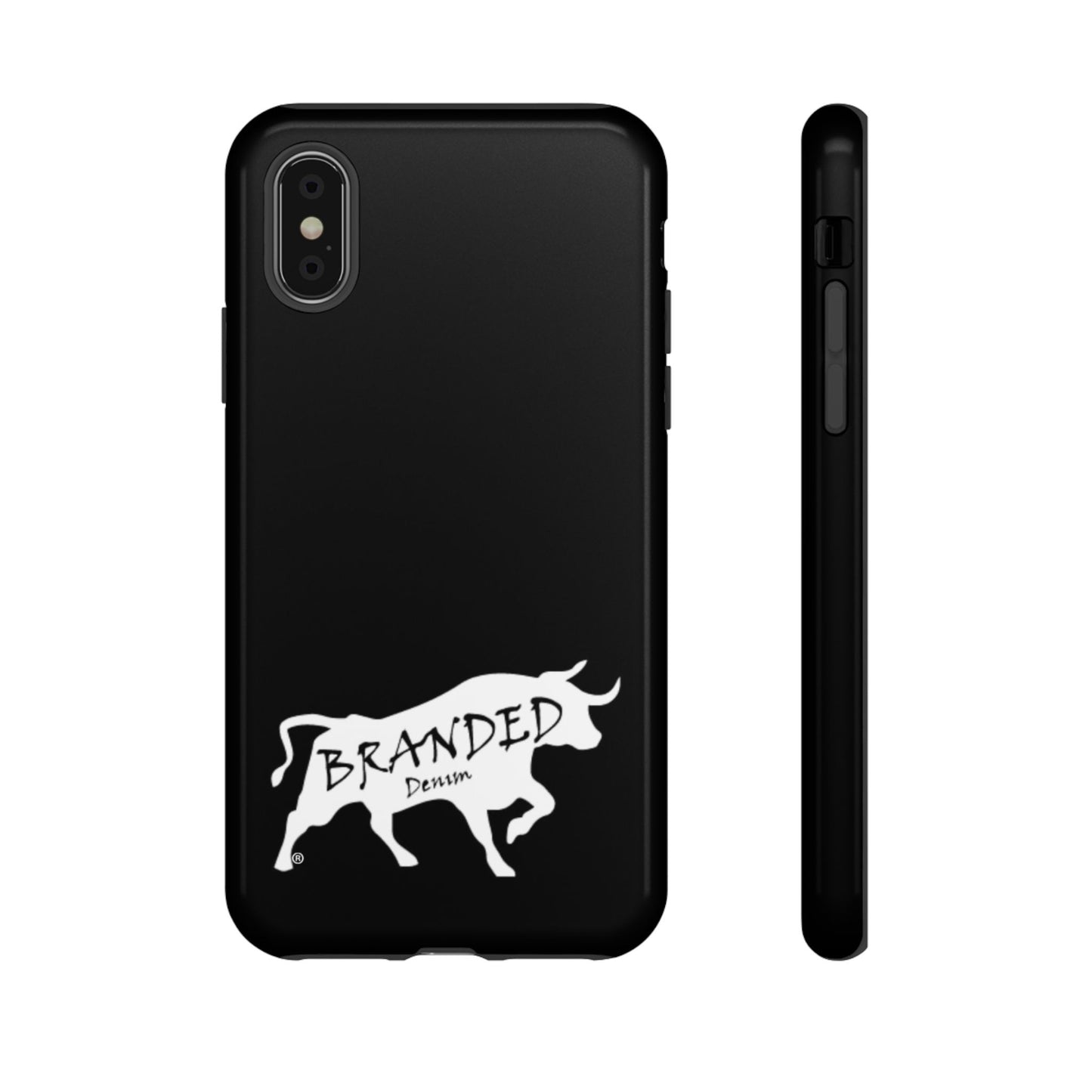 Black Branded Denim Logo IPhone, Samsung, Google Tough Cases