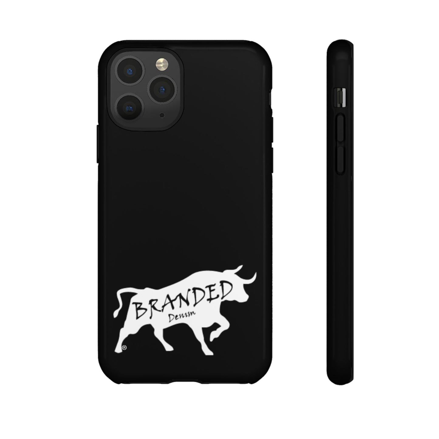 Black Branded Denim Logo IPhone, Samsung, Google Tough Cases