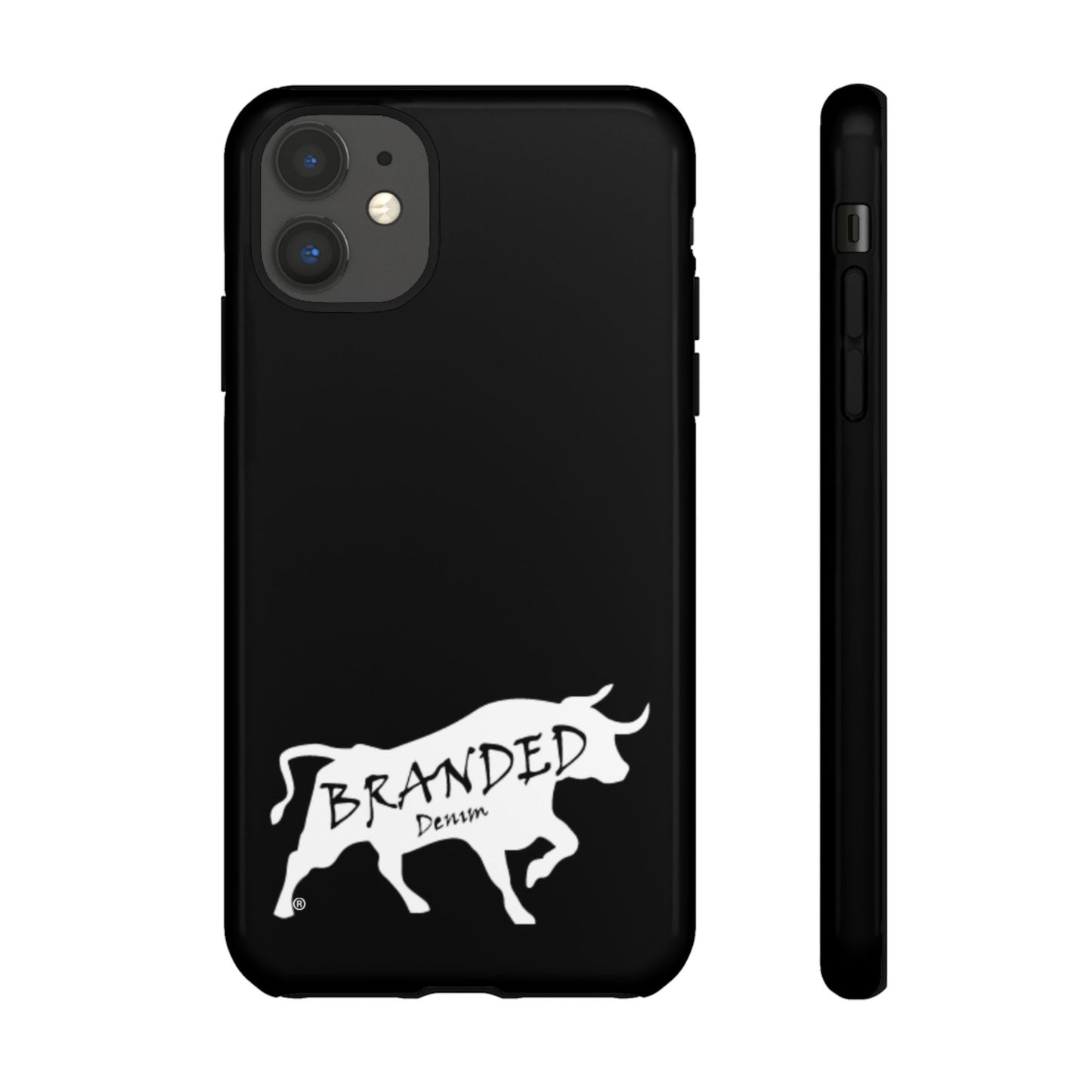 Black Branded Denim Logo IPhone, Samsung, Google Tough Cases