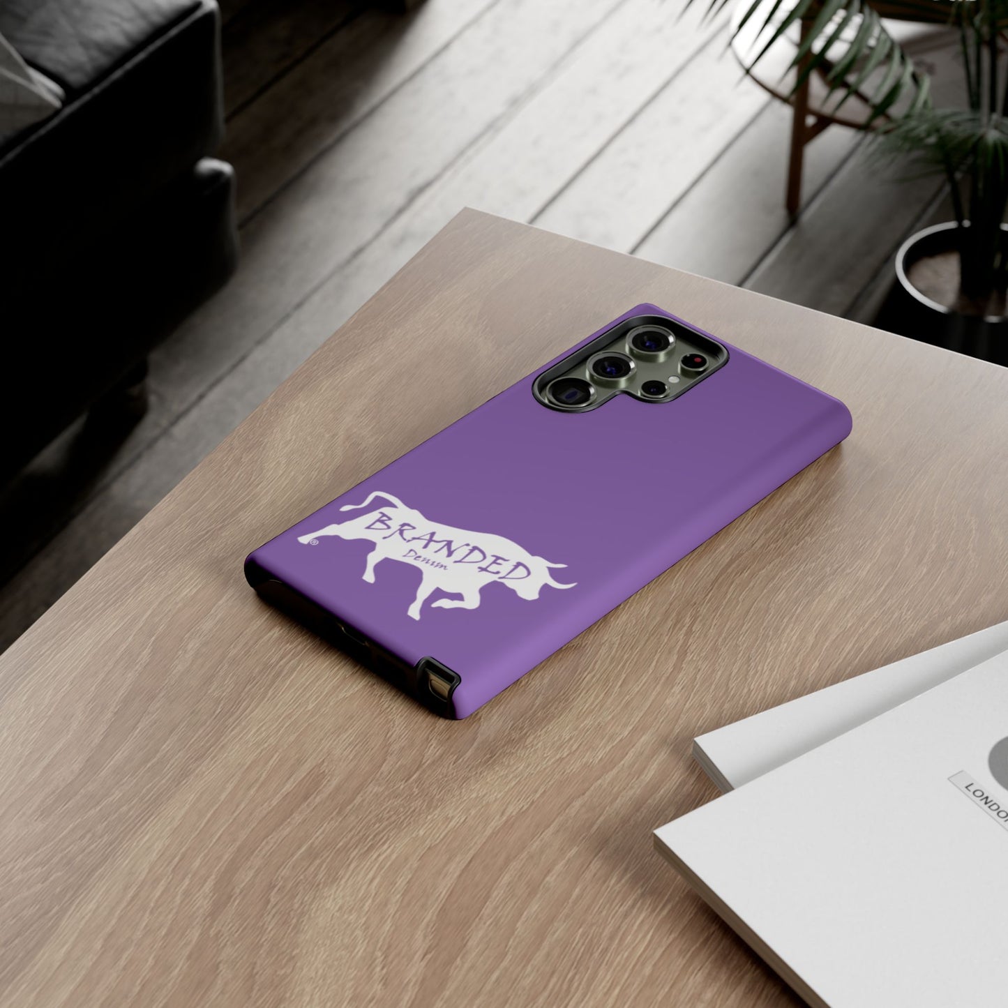 Purple Branded Denim Logo IPhone, Samsung, Google Tough Cases