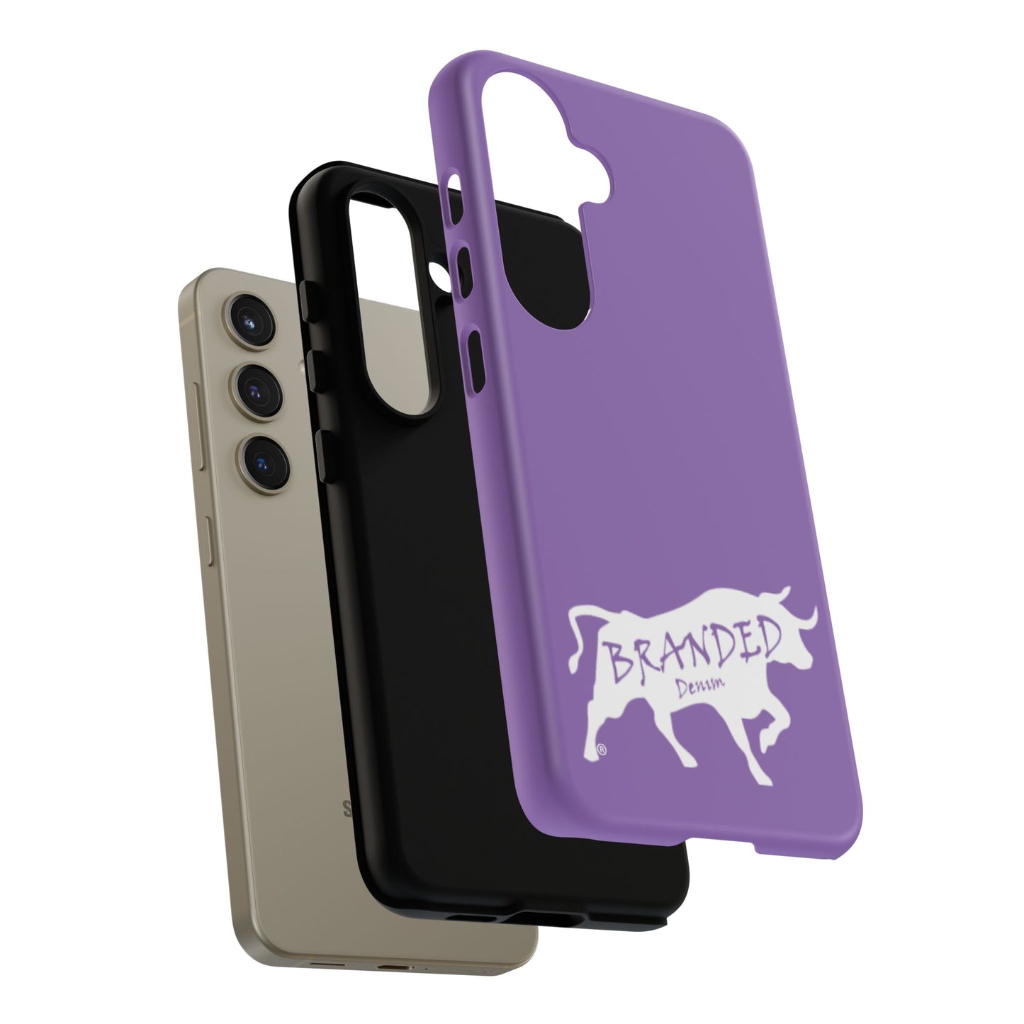 Purple Branded Denim Logo IPhone, Samsung, Google Tough Cases