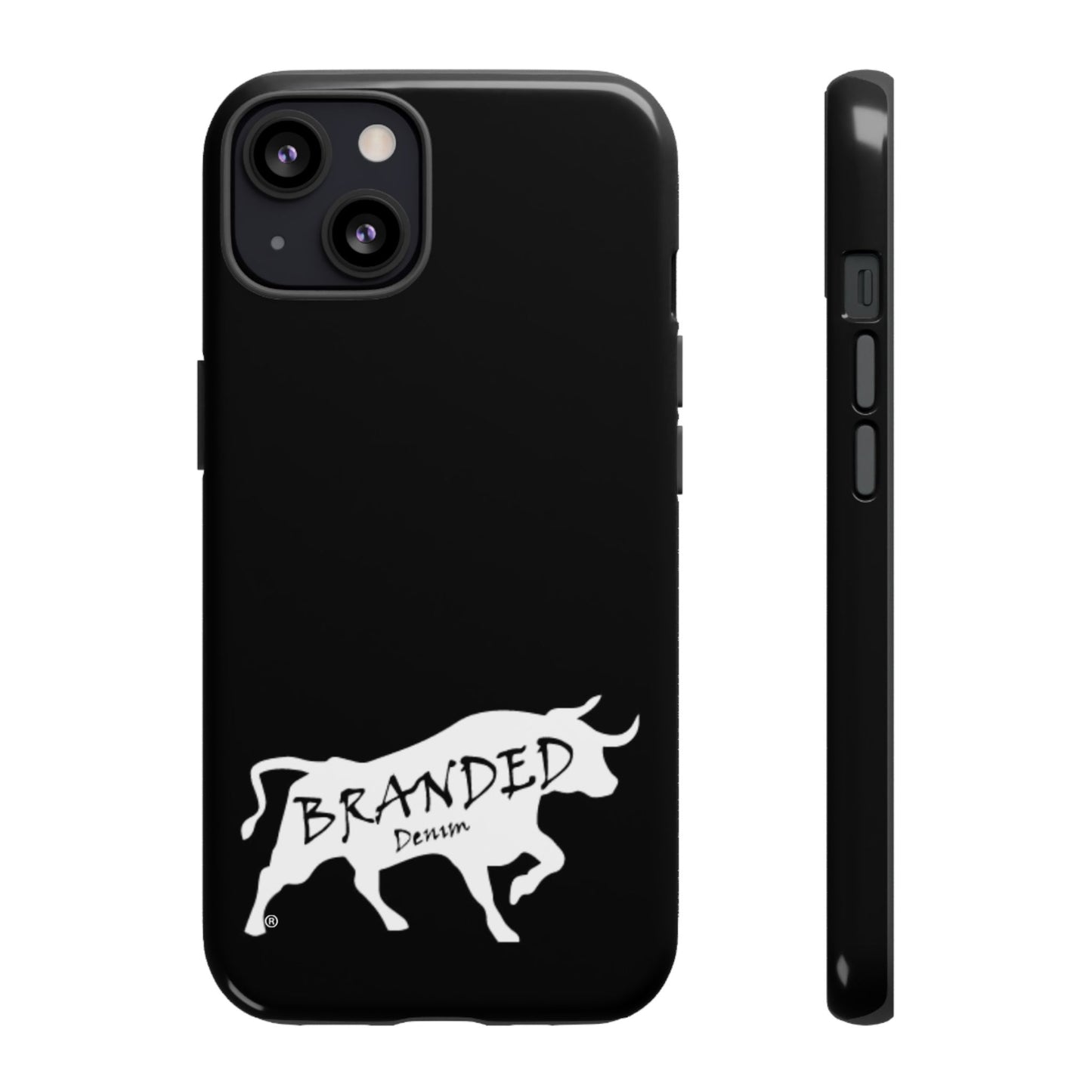 Black Branded Denim Logo IPhone, Samsung, Google Tough Cases