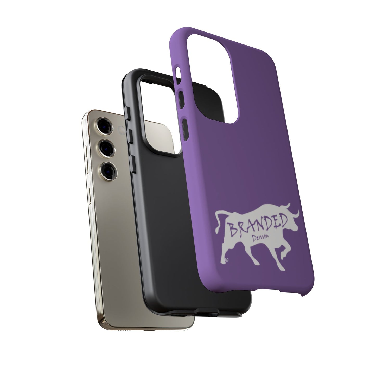 Purple Branded Denim Logo IPhone, Samsung, Google Tough Cases