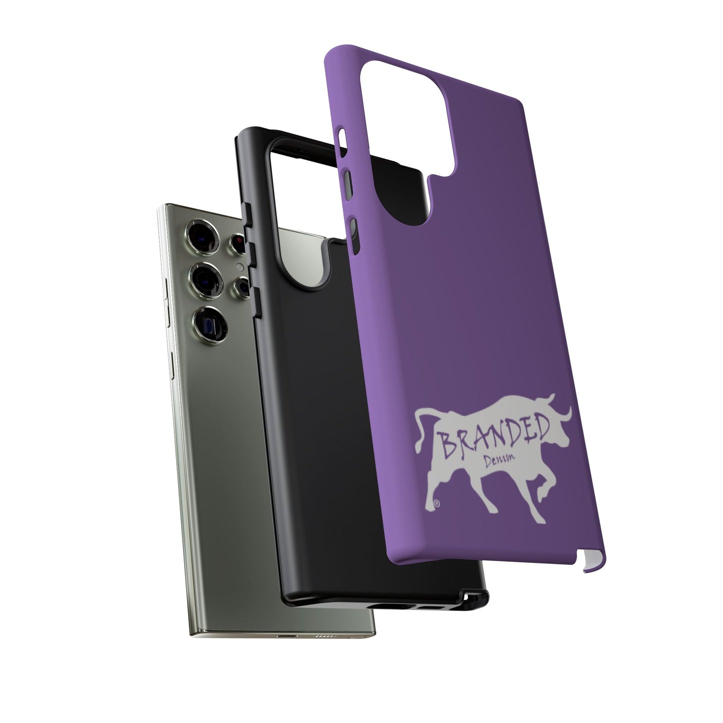 Purple Branded Denim Logo IPhone, Samsung, Google Tough Cases