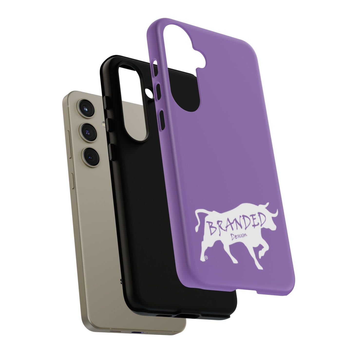 Purple Branded Denim Logo IPhone, Samsung, Google Tough Cases