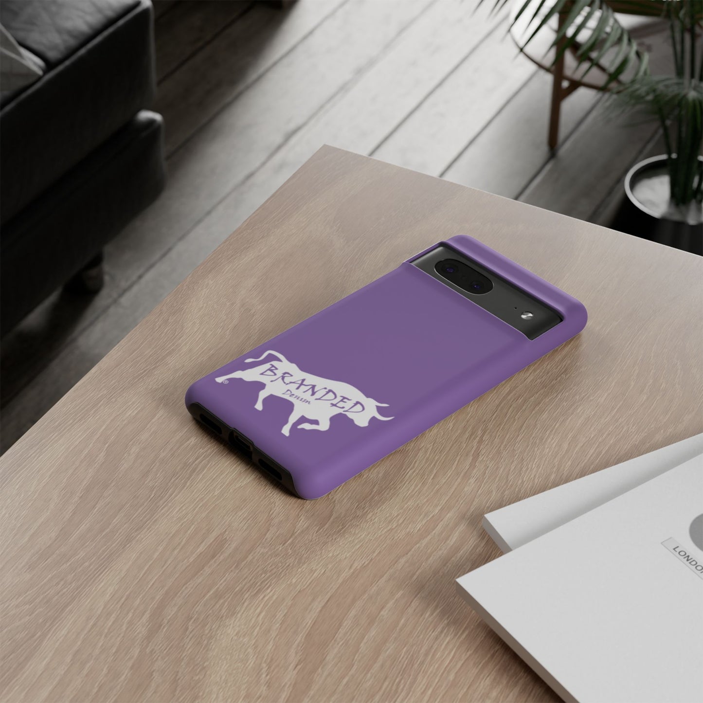 Purple Branded Denim Logo IPhone, Samsung, Google Tough Cases