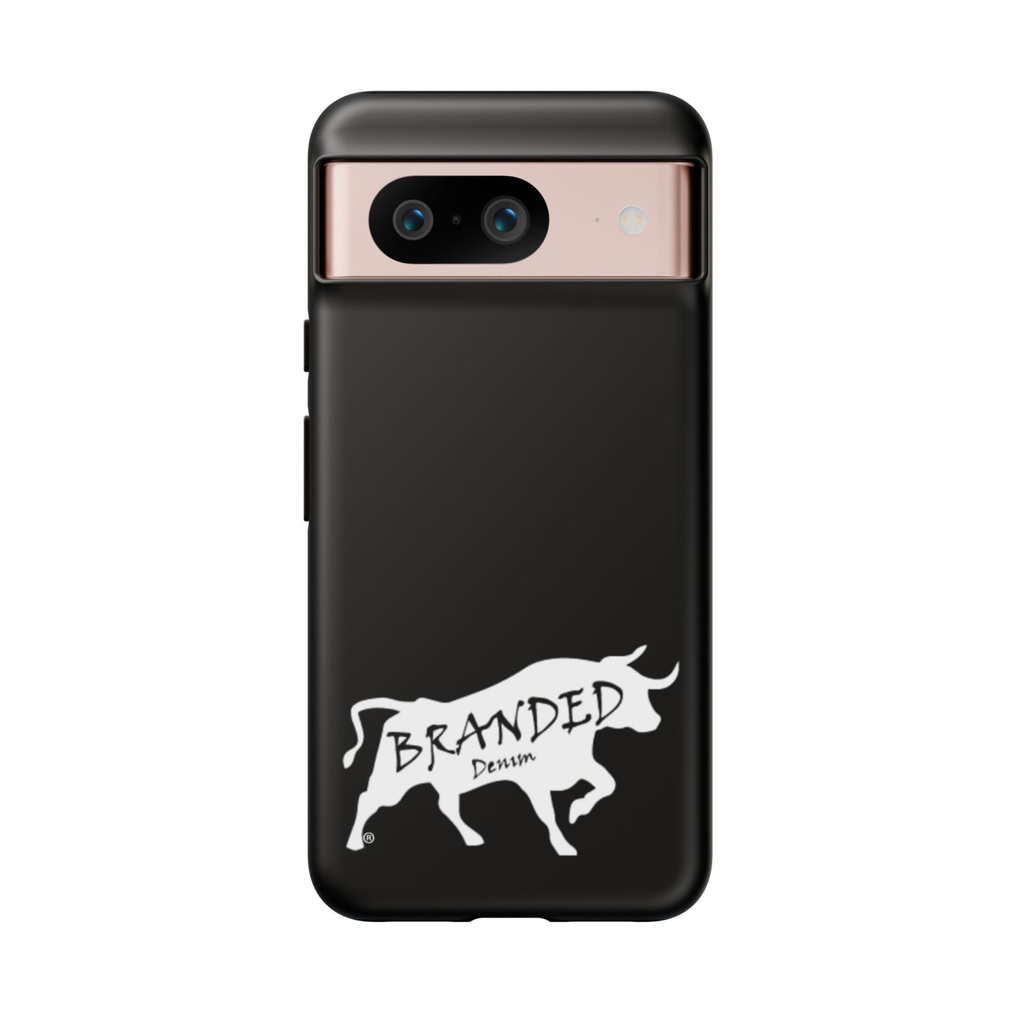 Black Branded Denim Logo IPhone, Samsung, Google Tough Cases