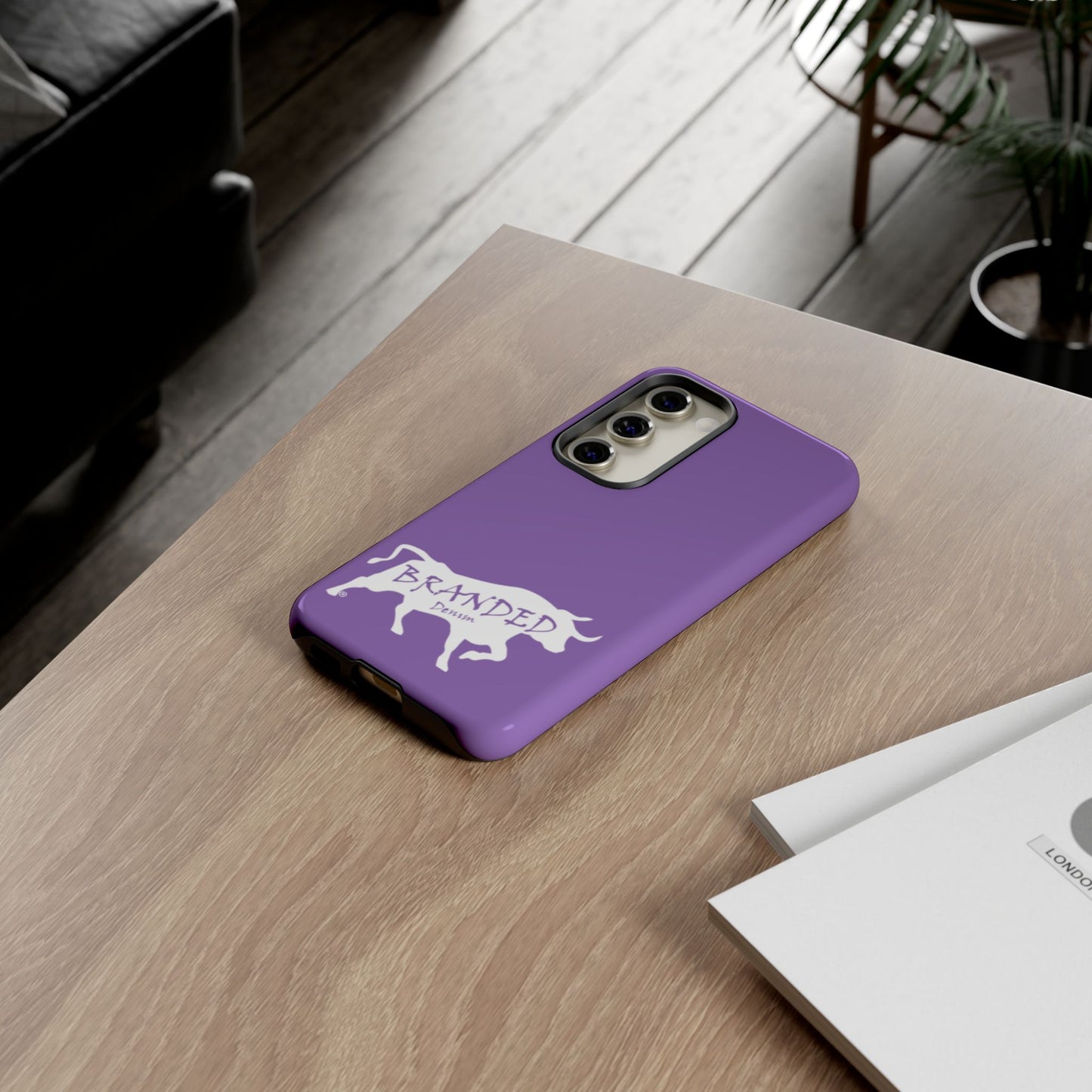 Purple Branded Denim Logo IPhone, Samsung, Google Tough Cases