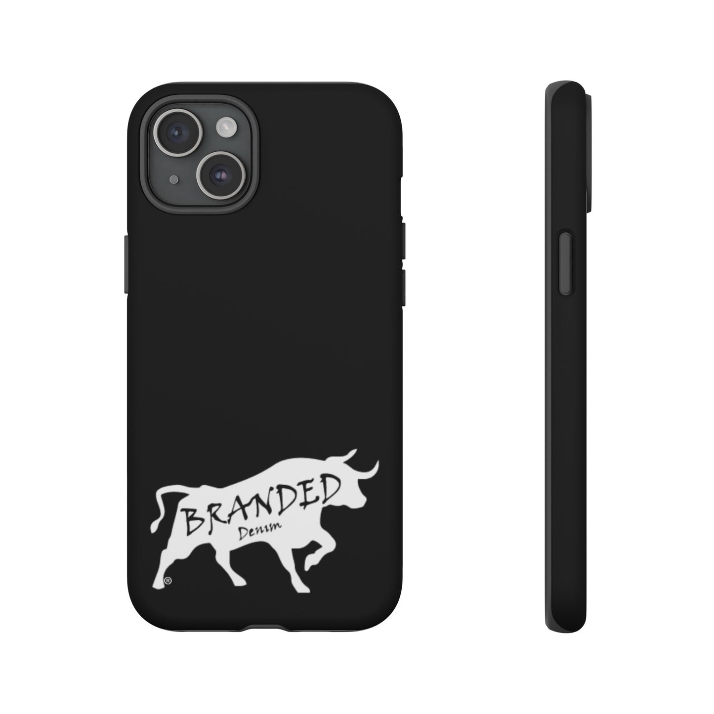 Black Branded Denim Logo IPhone, Samsung, Google Tough Cases