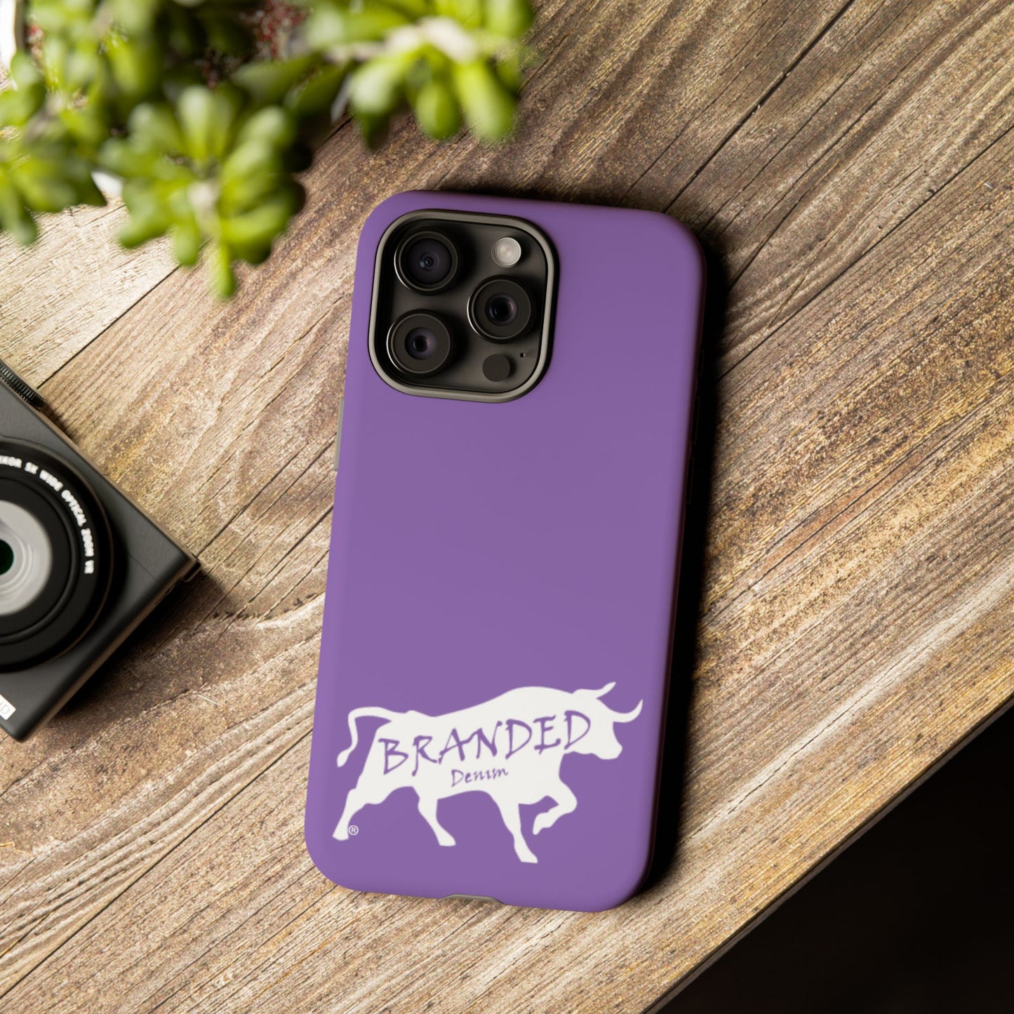 Purple Branded Denim Logo IPhone, Samsung, Google Tough Cases