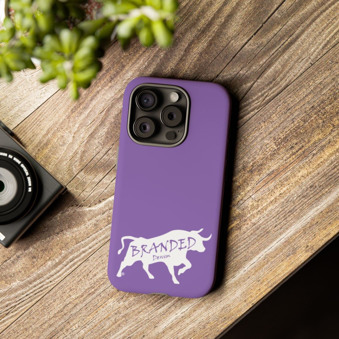 Purple Branded Denim Logo IPhone, Samsung, Google Tough Cases