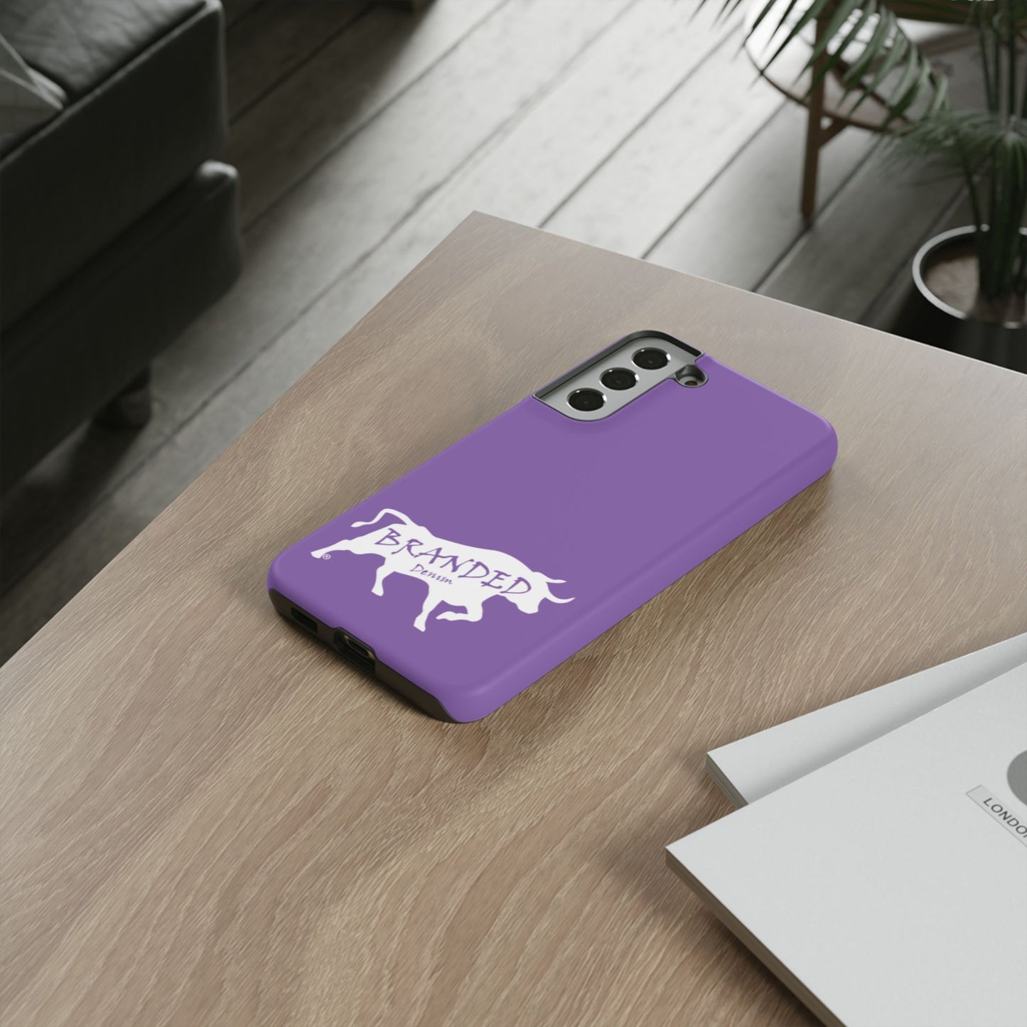 Purple Branded Denim Logo IPhone, Samsung, Google Tough Cases