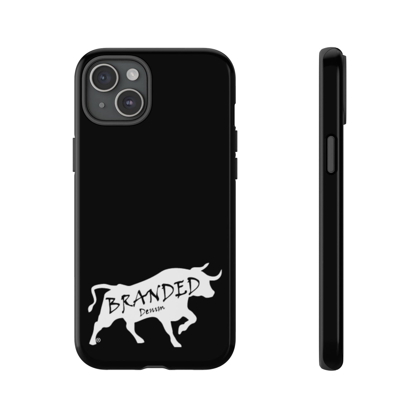 Black Branded Denim Logo IPhone, Samsung, Google Tough Cases