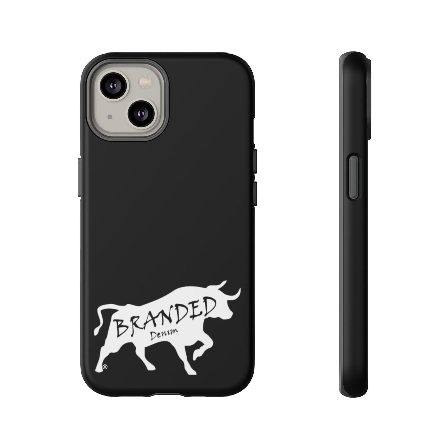 Black Branded Denim Logo IPhone, Samsung, Google Tough Cases