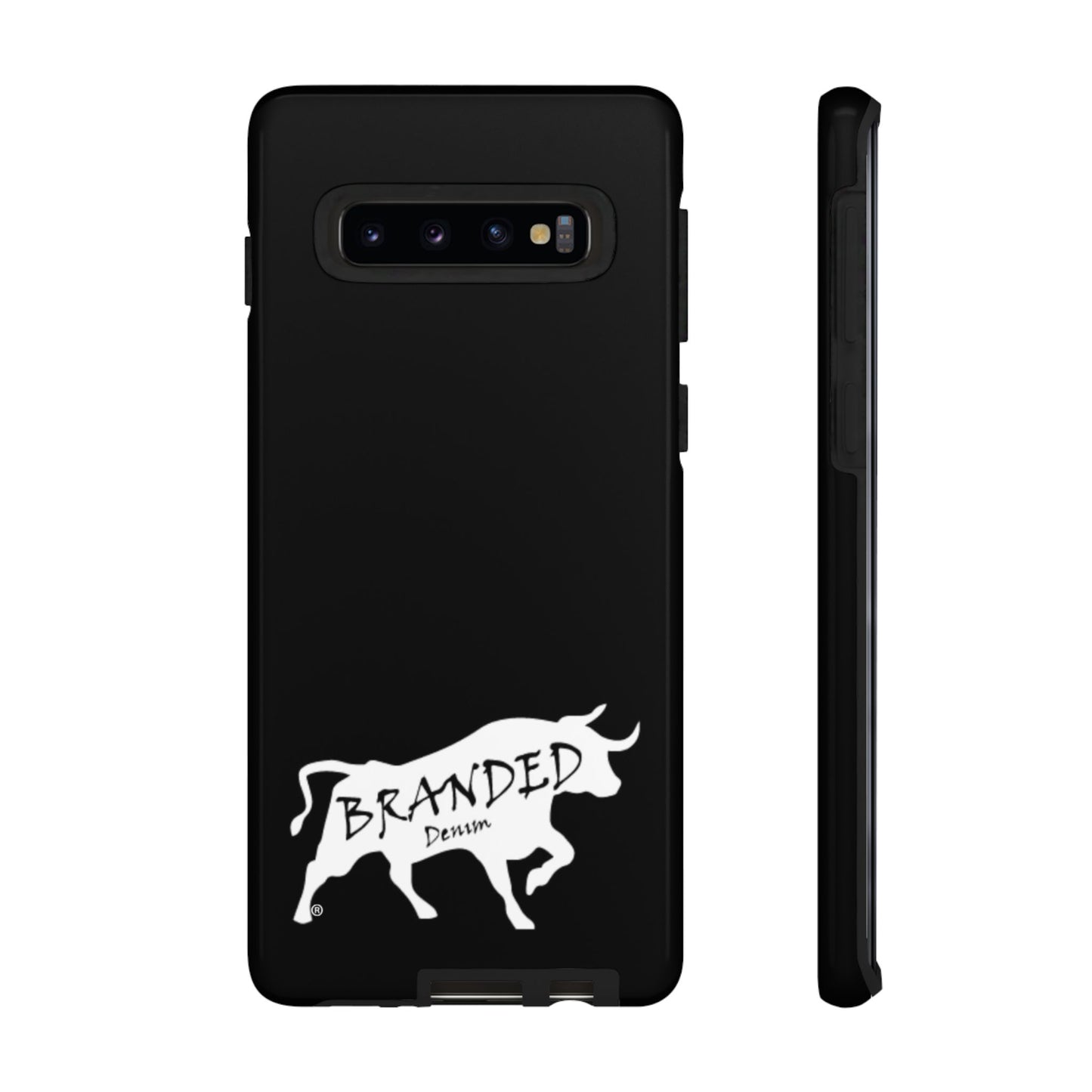 Black Branded Denim Logo IPhone, Samsung, Google Tough Cases