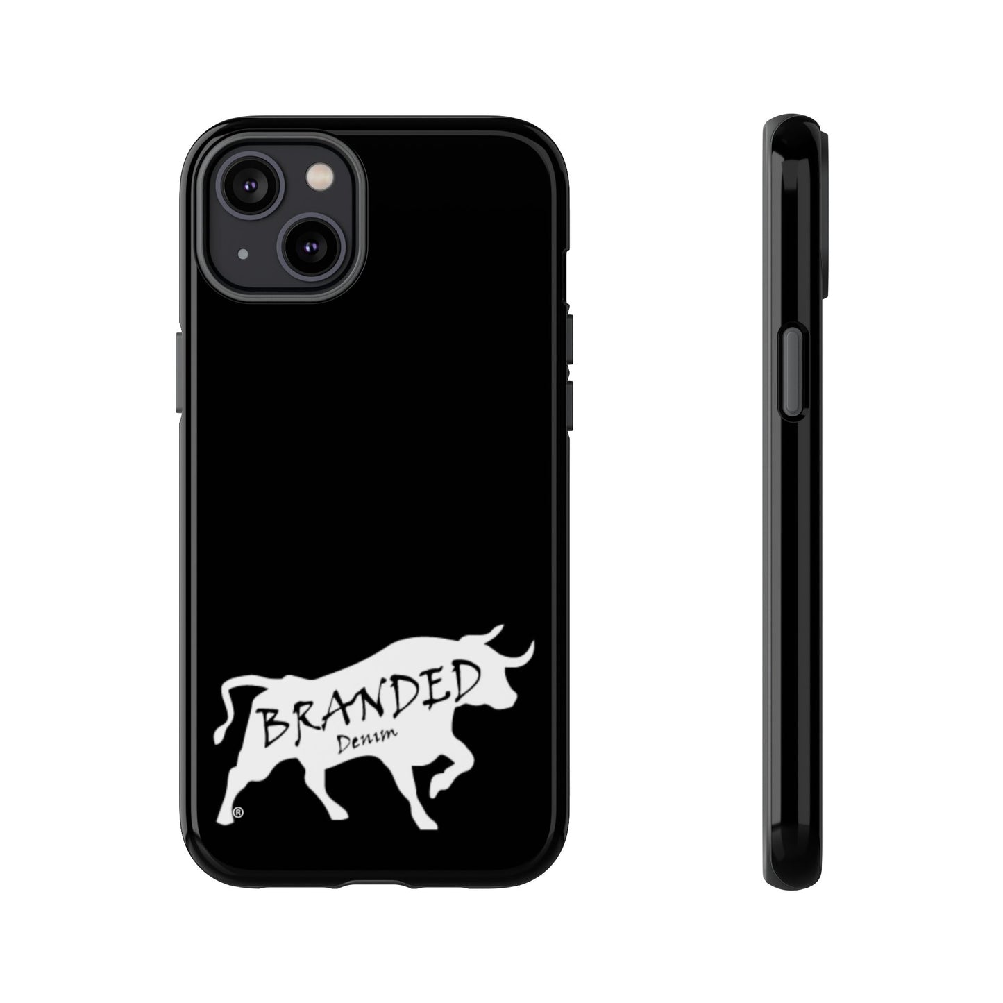 Black Branded Denim Logo IPhone, Samsung, Google Tough Cases