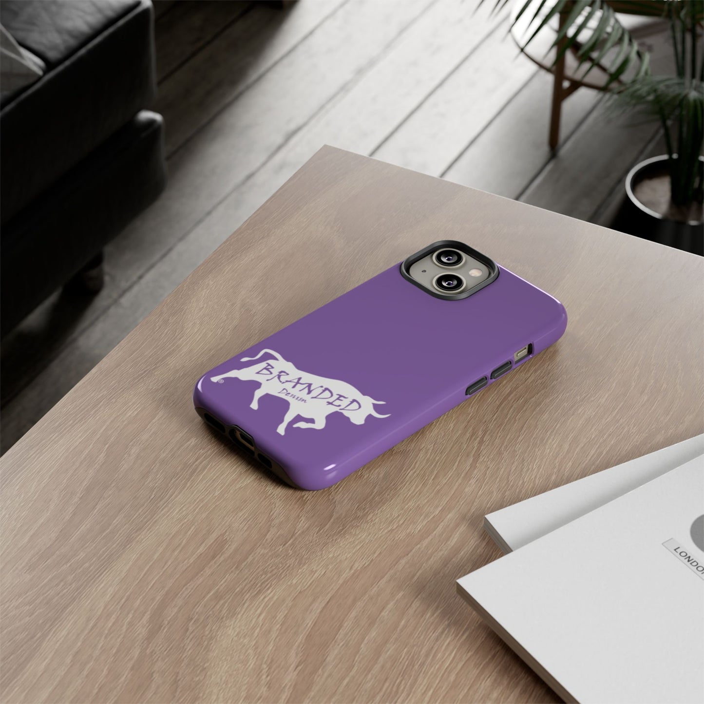 Purple Branded Denim Logo IPhone, Samsung, Google Tough Cases