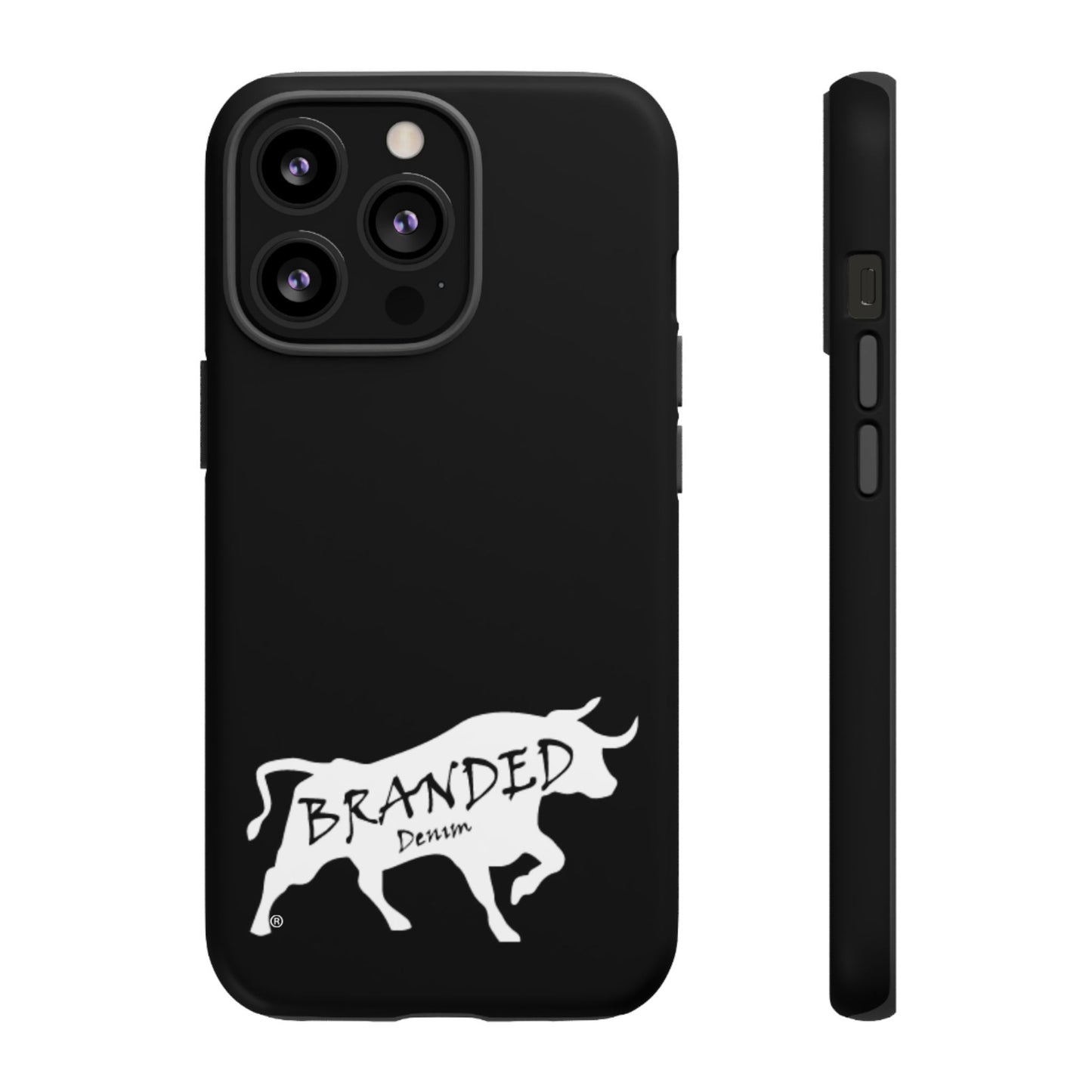 Black Branded Denim Logo IPhone, Samsung, Google Tough Cases