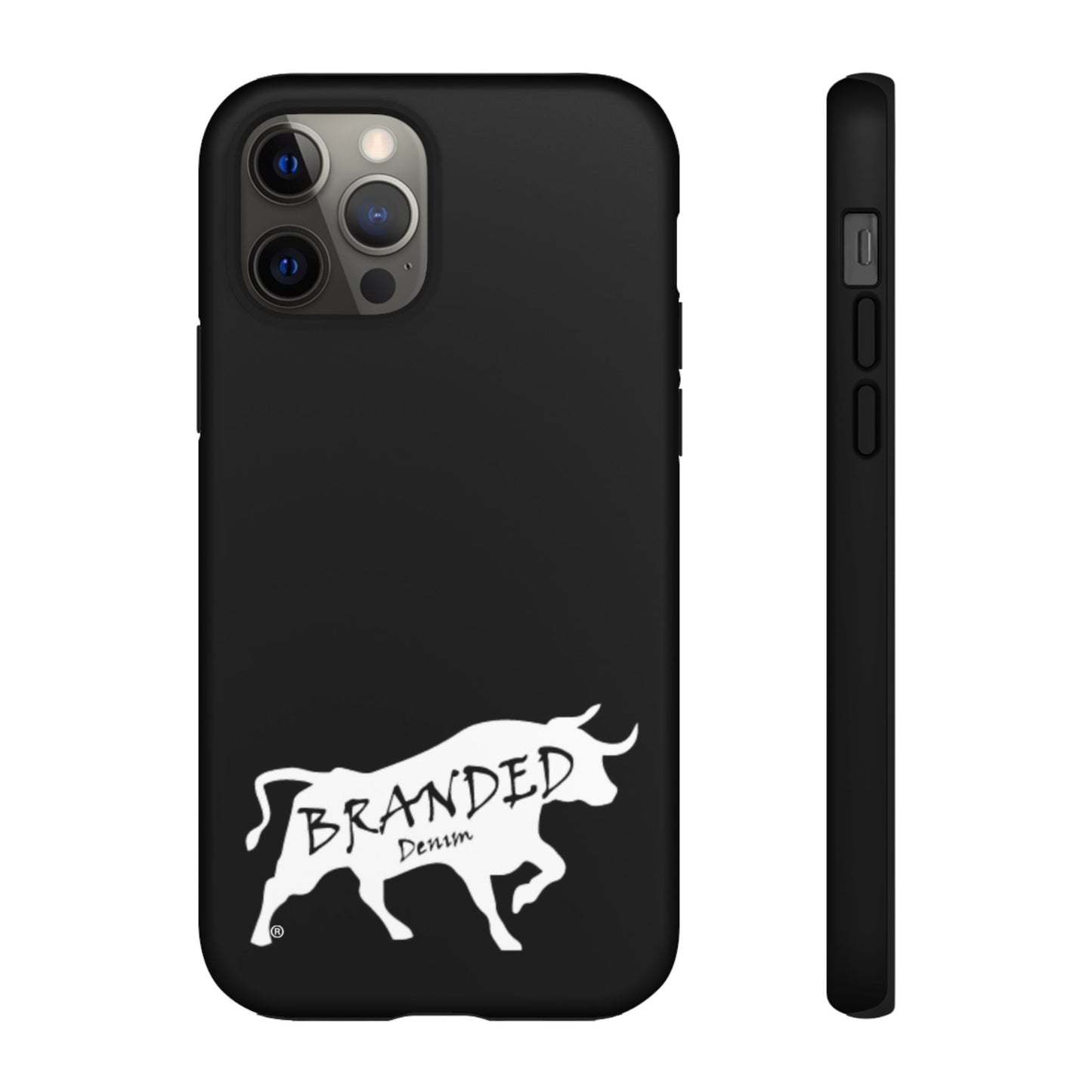 Black Branded Denim Logo IPhone, Samsung, Google Tough Cases